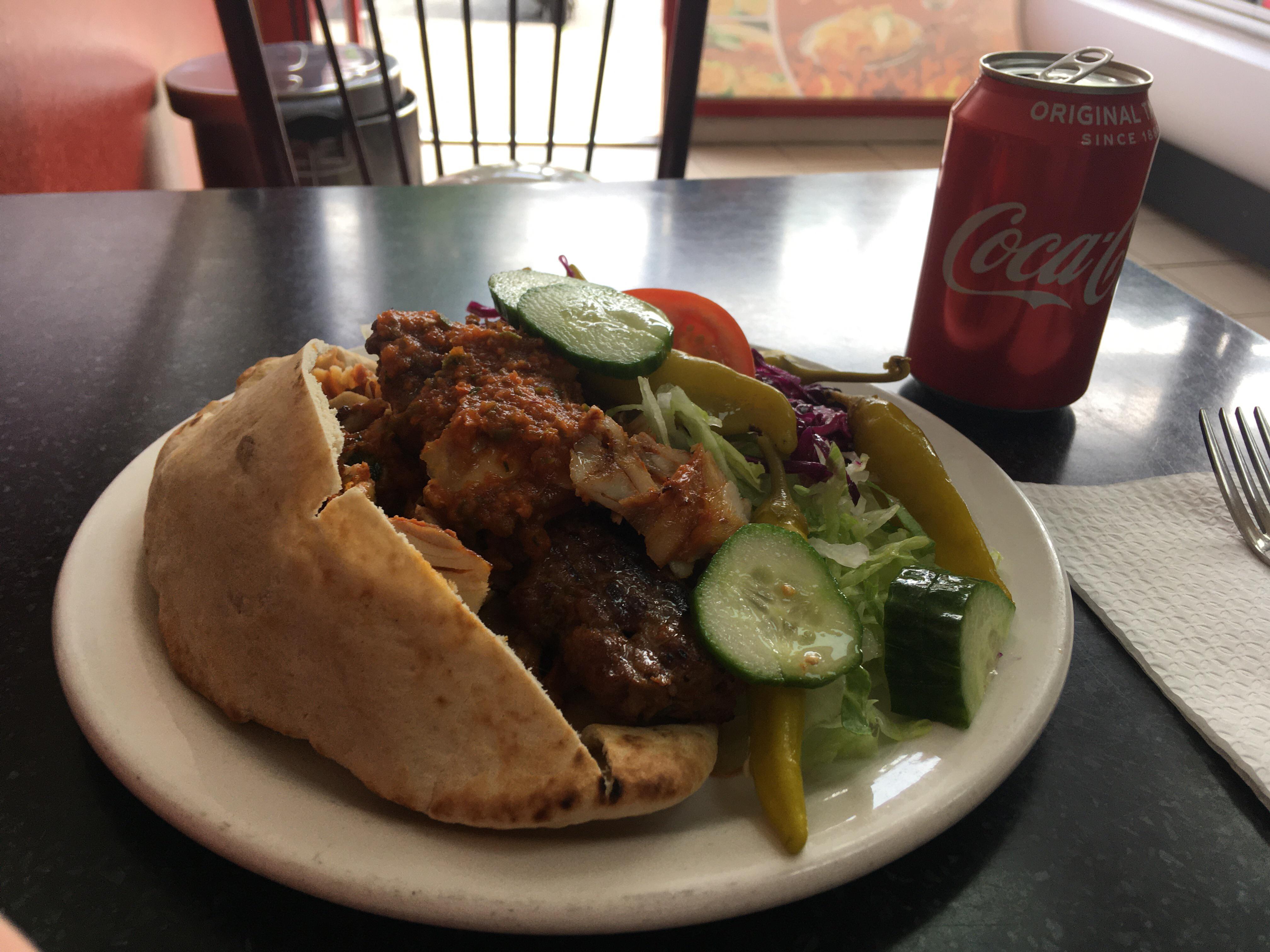 Chicken doner and lamb kofte mixed kebab. A noble partnership r/Doner