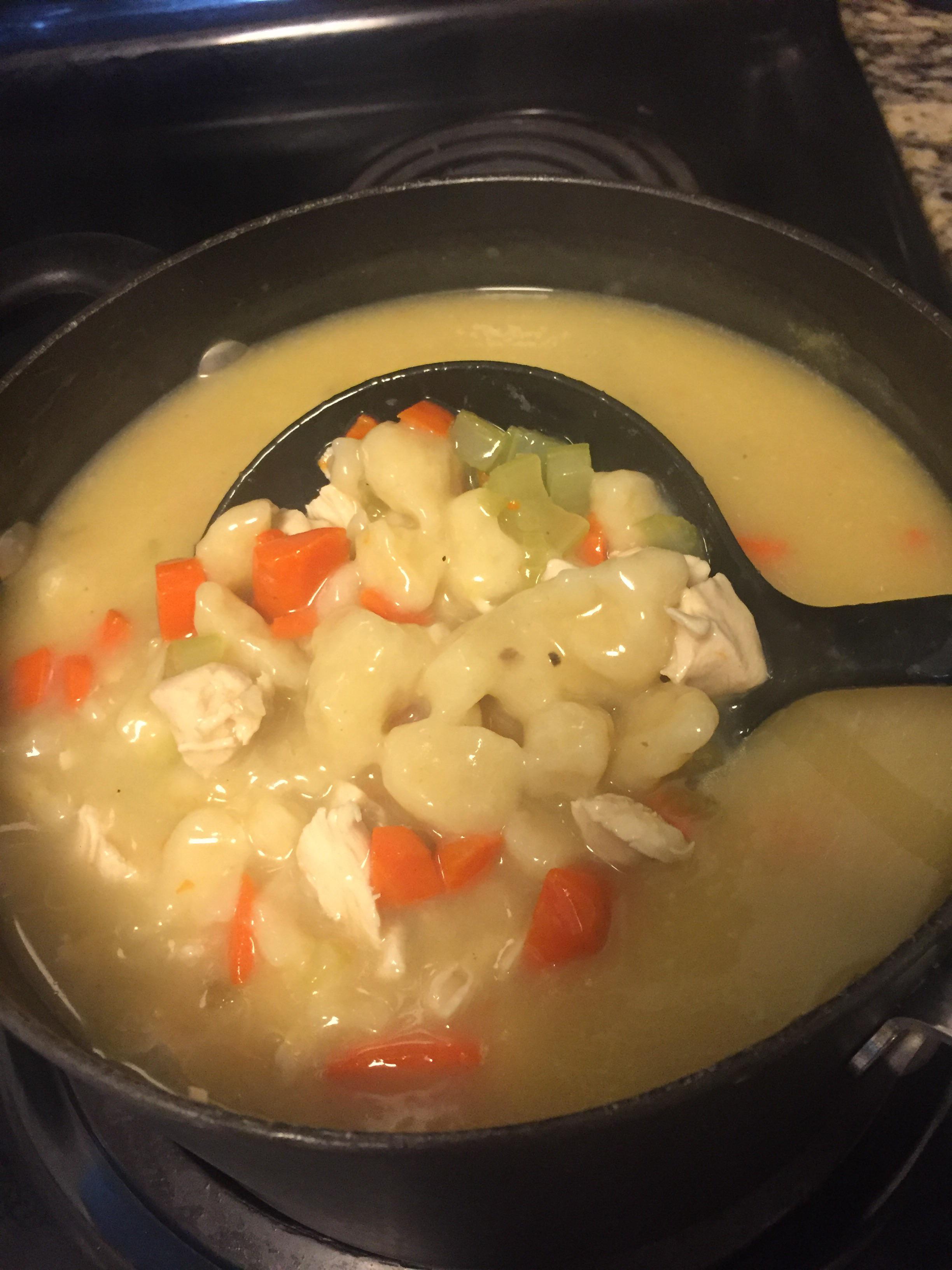 I made chicken and dumplings. I don’t cook well so this is always an