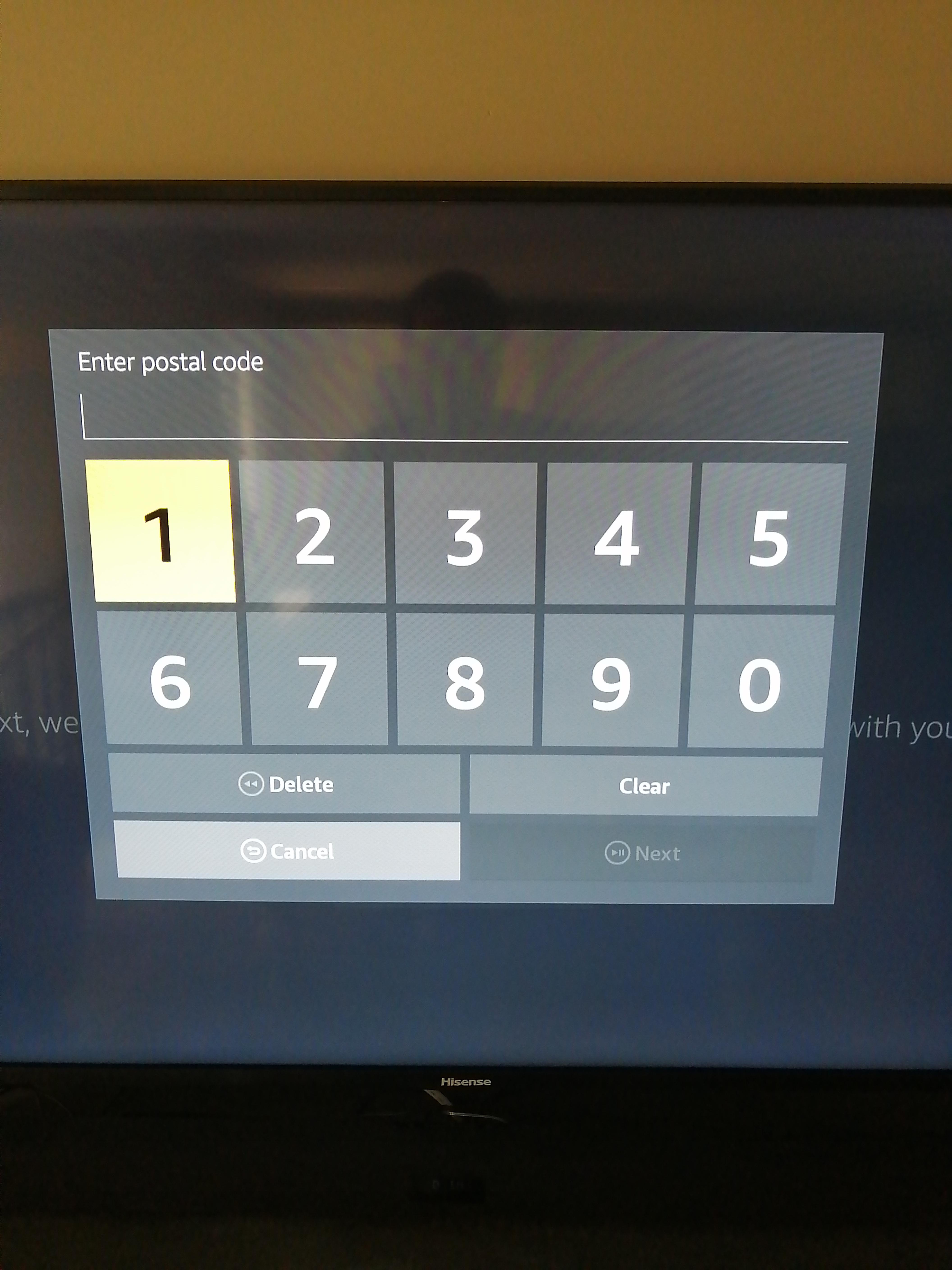 How to enter postal code to control Bell satellite tv on fire cube? r/firetvstick