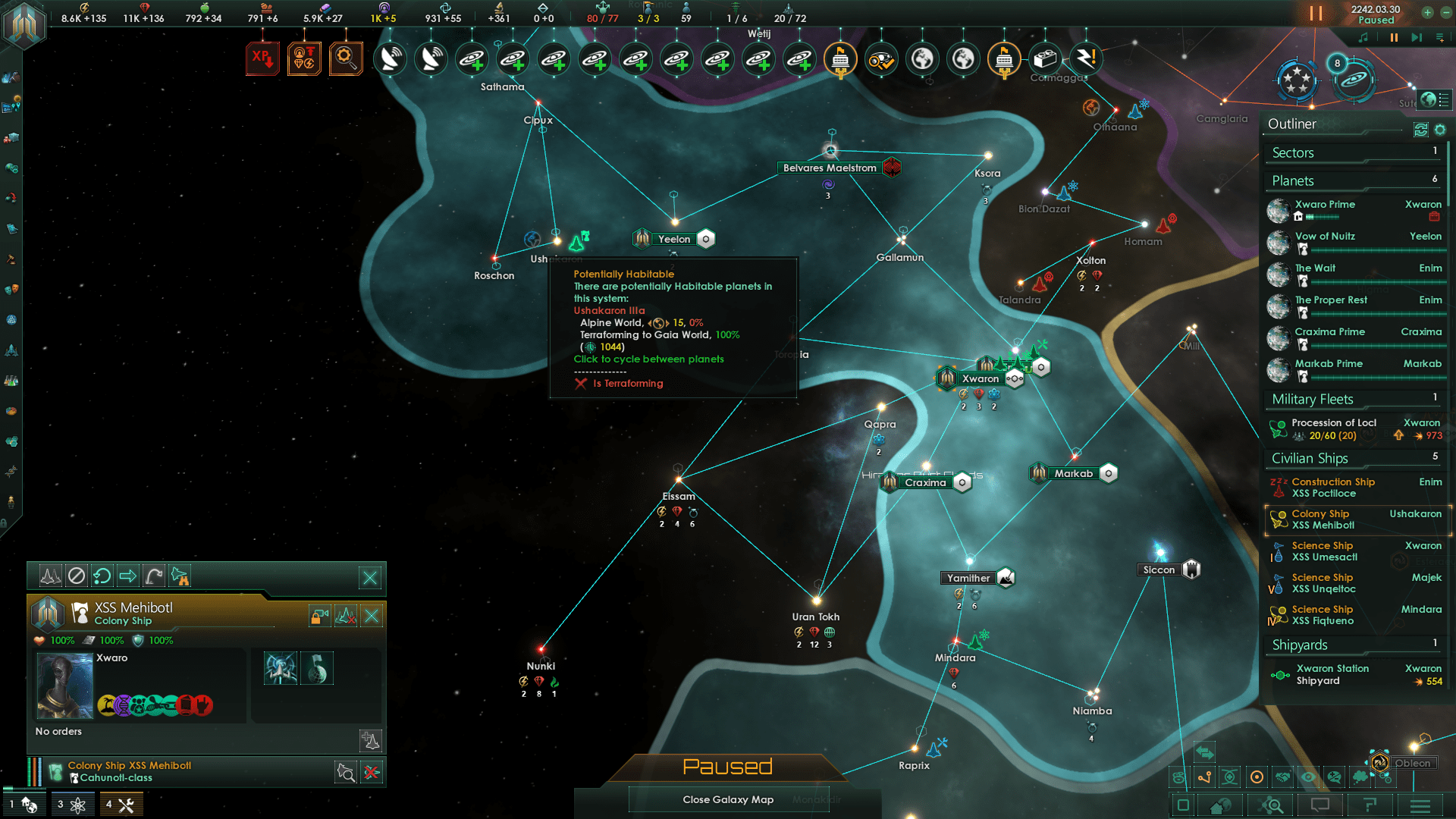 Is it good to have 7 gaia worlds in year 43? tech/tradition cost 0.25x