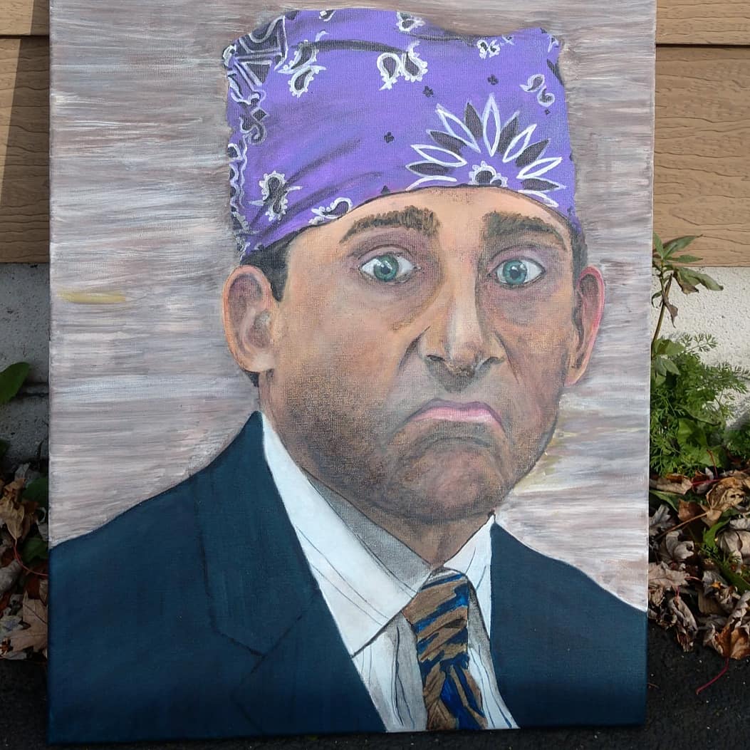 Hand painted prison mike acrylic on canvas r/DunderMifflin