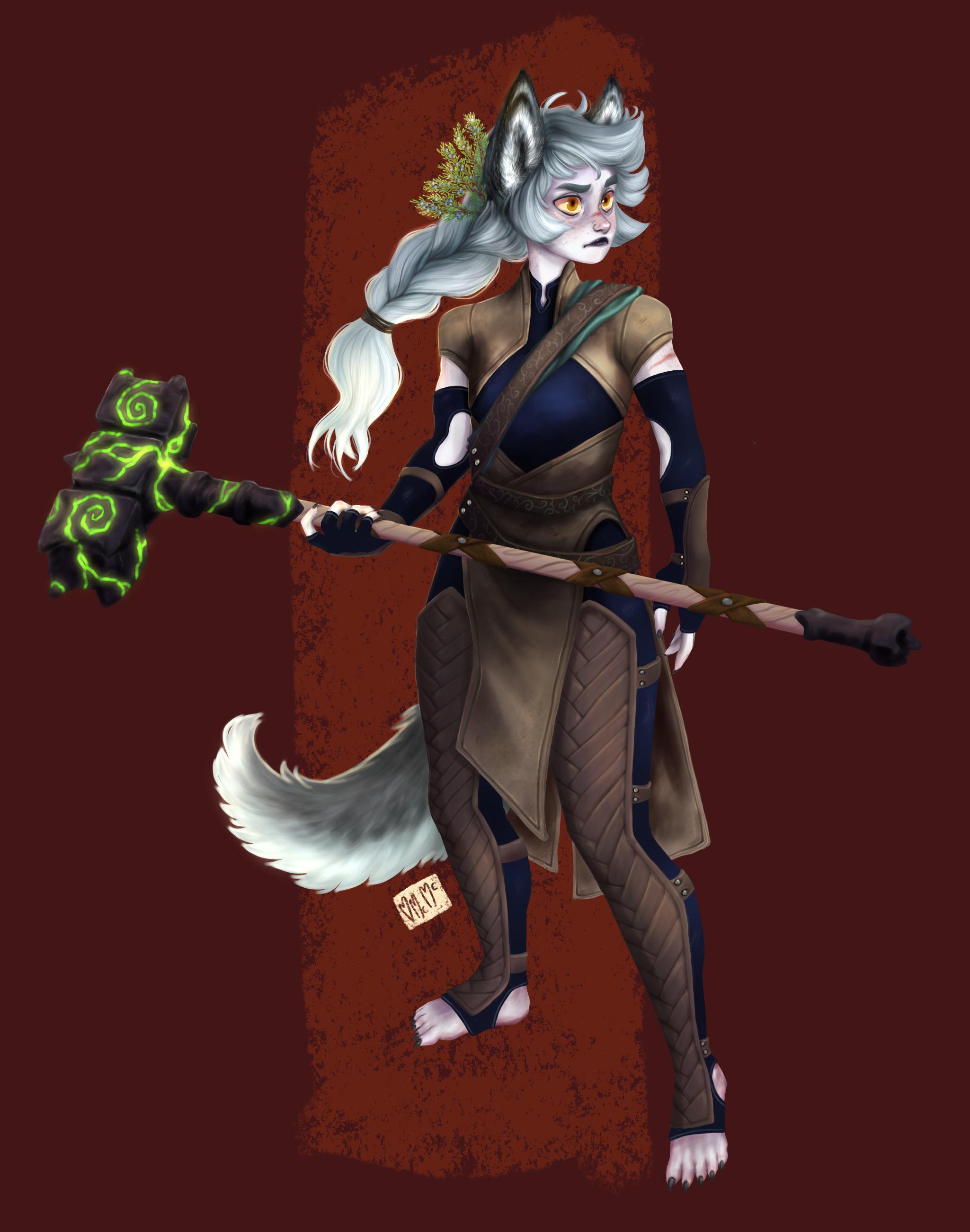 [OC] Hammer Time with a Shifter Barbarian! r/characterdrawing