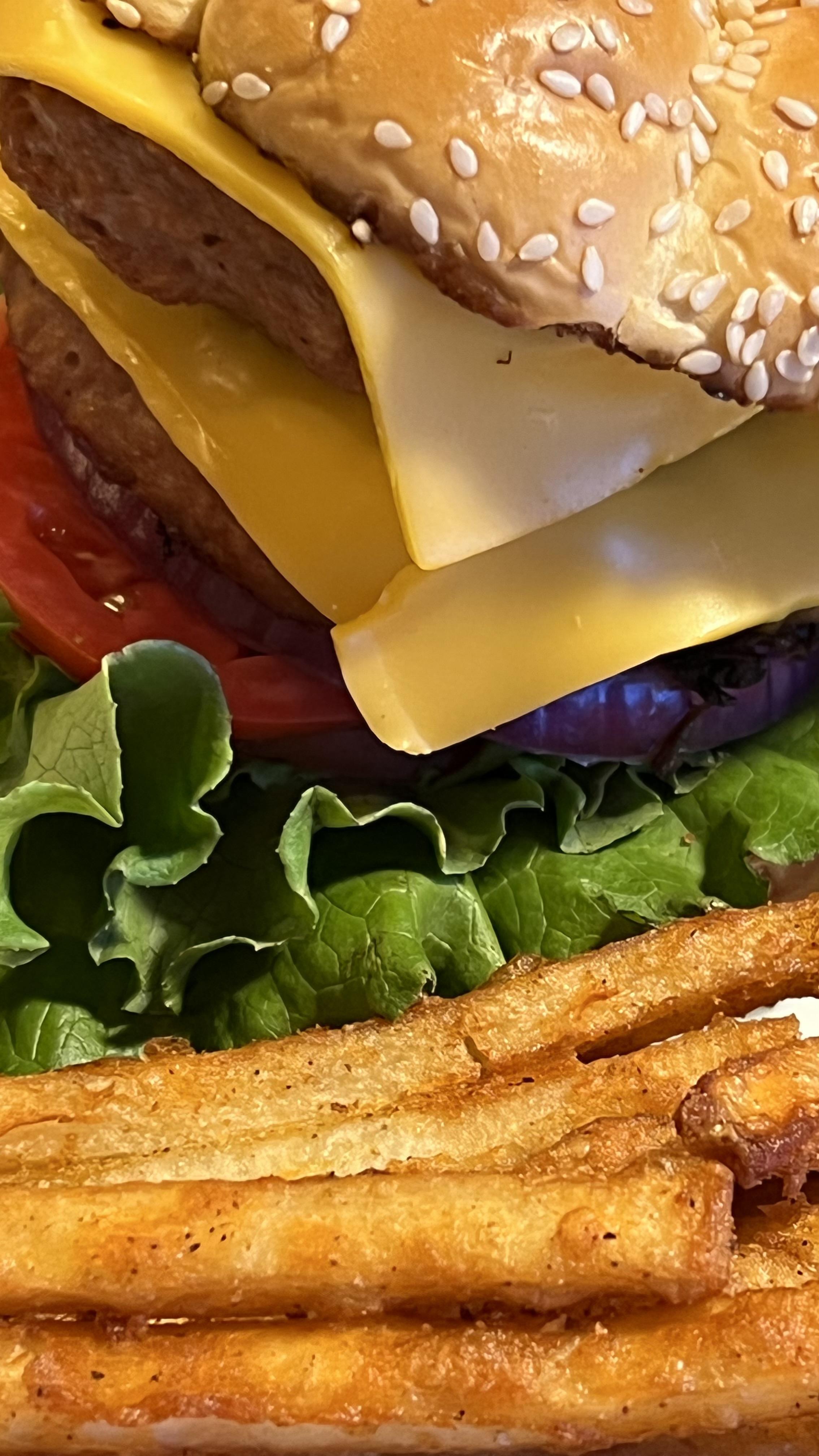 Denny's Double Cheesburguer with Seasoned Fries r/FoodPorn