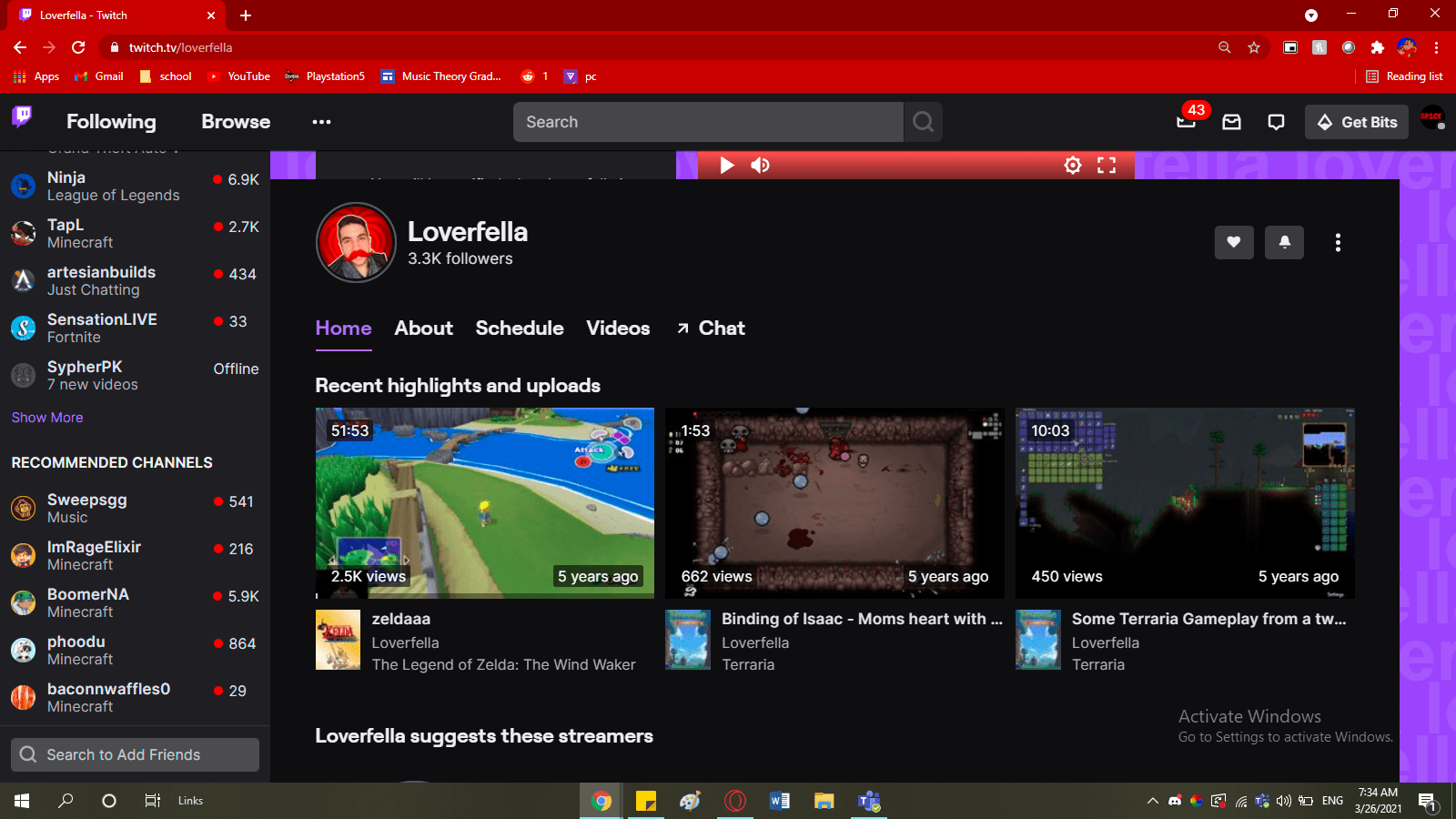 in one of zacks videos on his 2nd accounct he said he never played