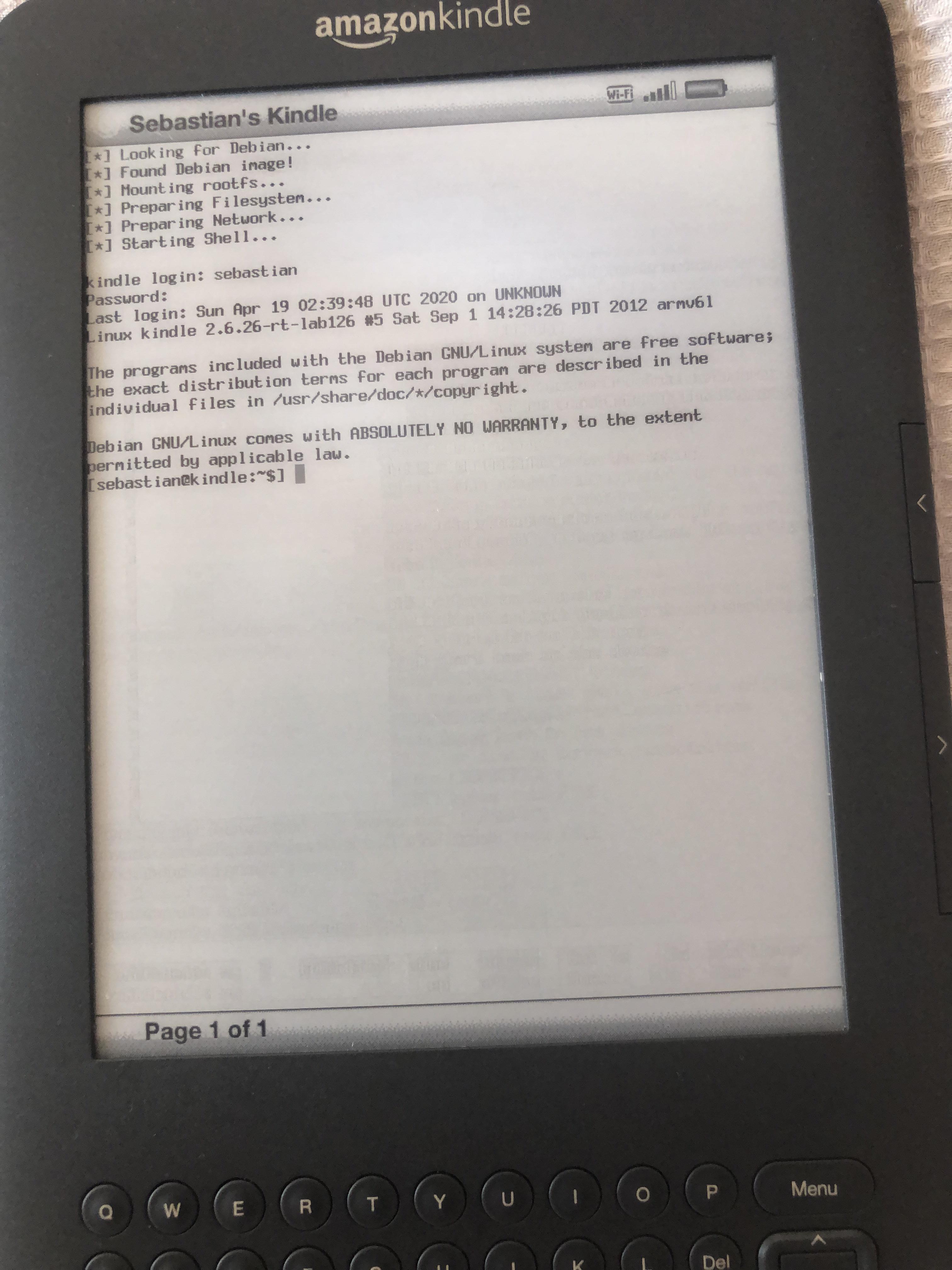 Decided to repurpose my old kindle... r/debian