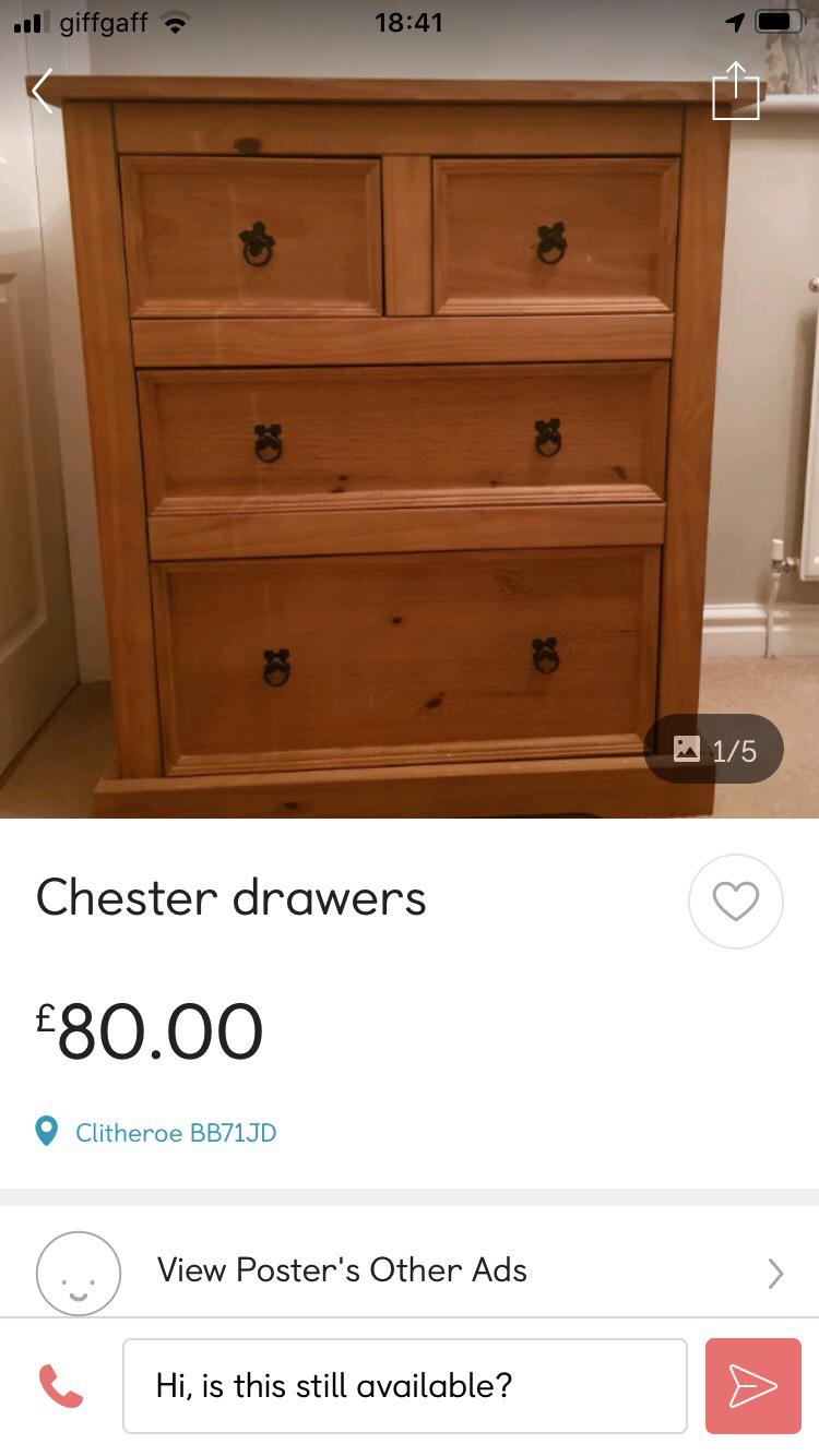 Chester drawers. At least they didn’t say draws. r/excgarated