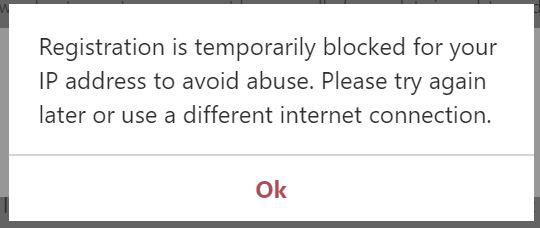 I can't sign up as I'm getting this error message, on Vodafone