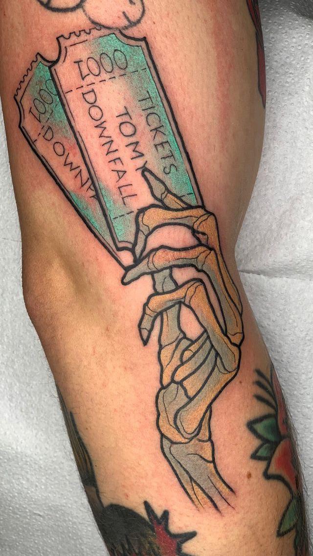 My Tickets To My Downfall tattoo MachineGunKelly