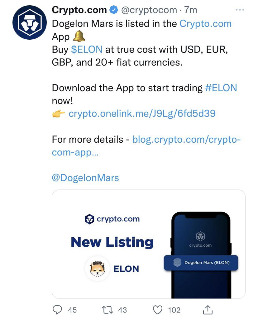 Dogelon new listing r/dogelon