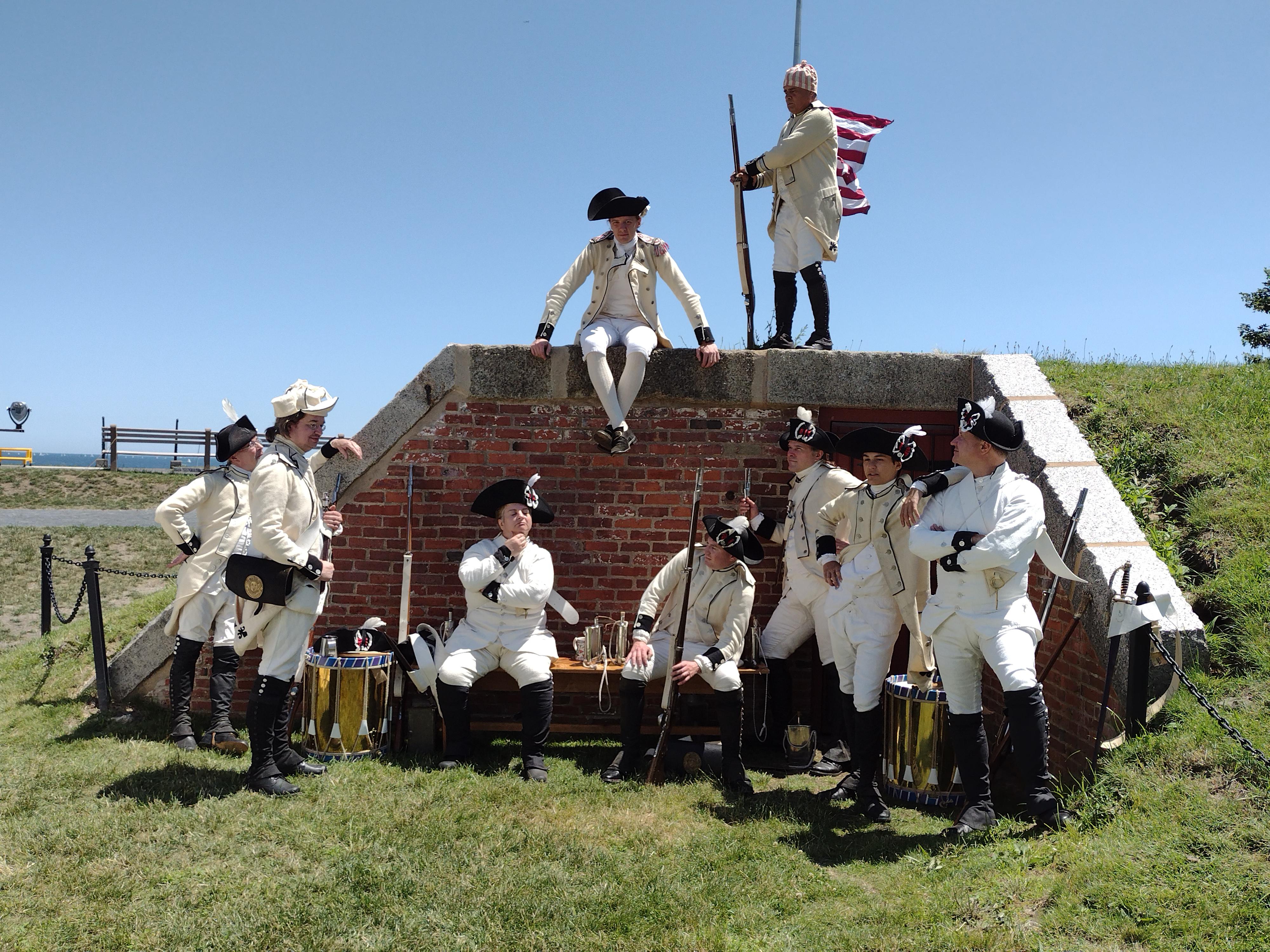 Le Regiment Bourbonnais takes a break while on defense of Ft. Sewall