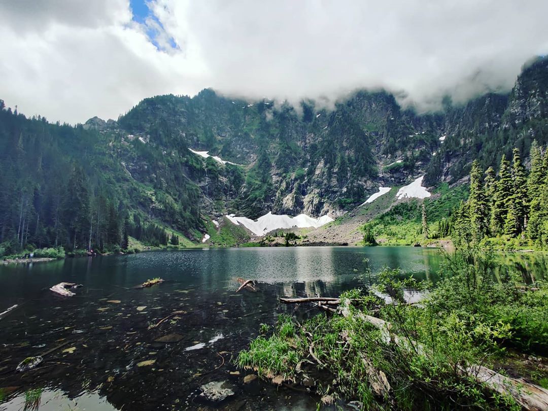 Lake 22 Granite Falls, WA. Decent hike with a melting ice cave. [OC