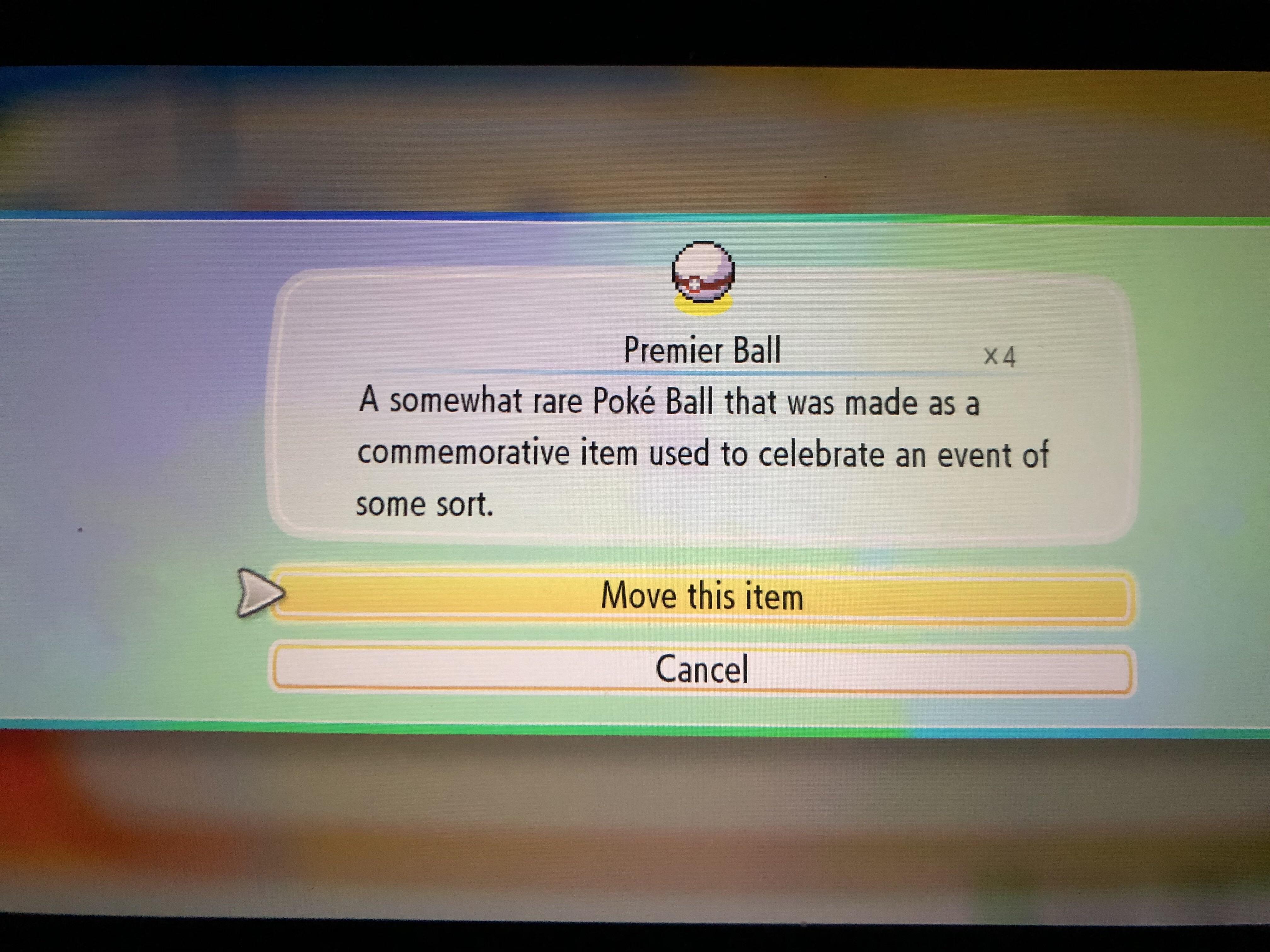 Premier Ball??? Is this new? Started to play Pokemon Lets go uesterday
