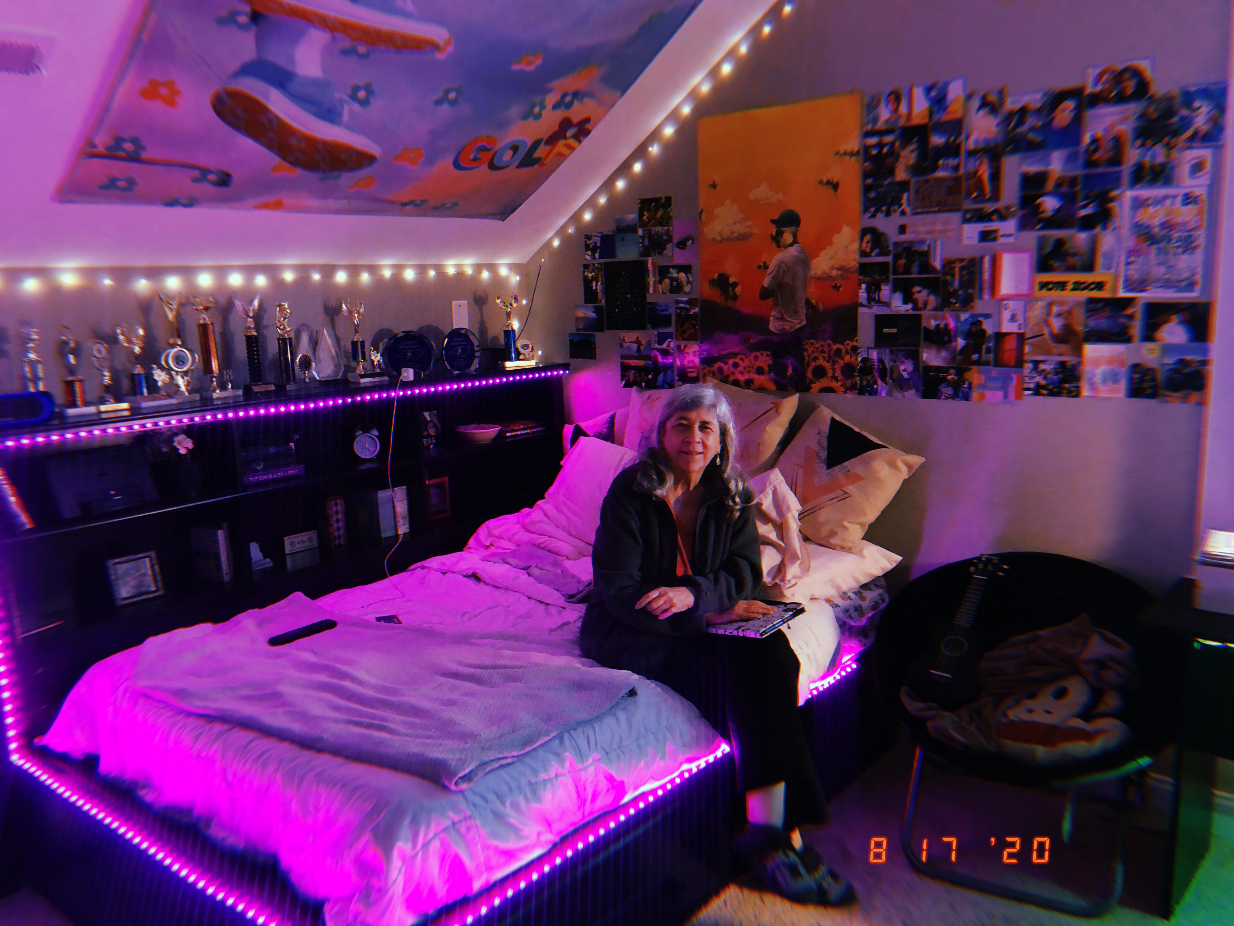 my very cool room with a big flower boy poster and a GOLF tapestry r