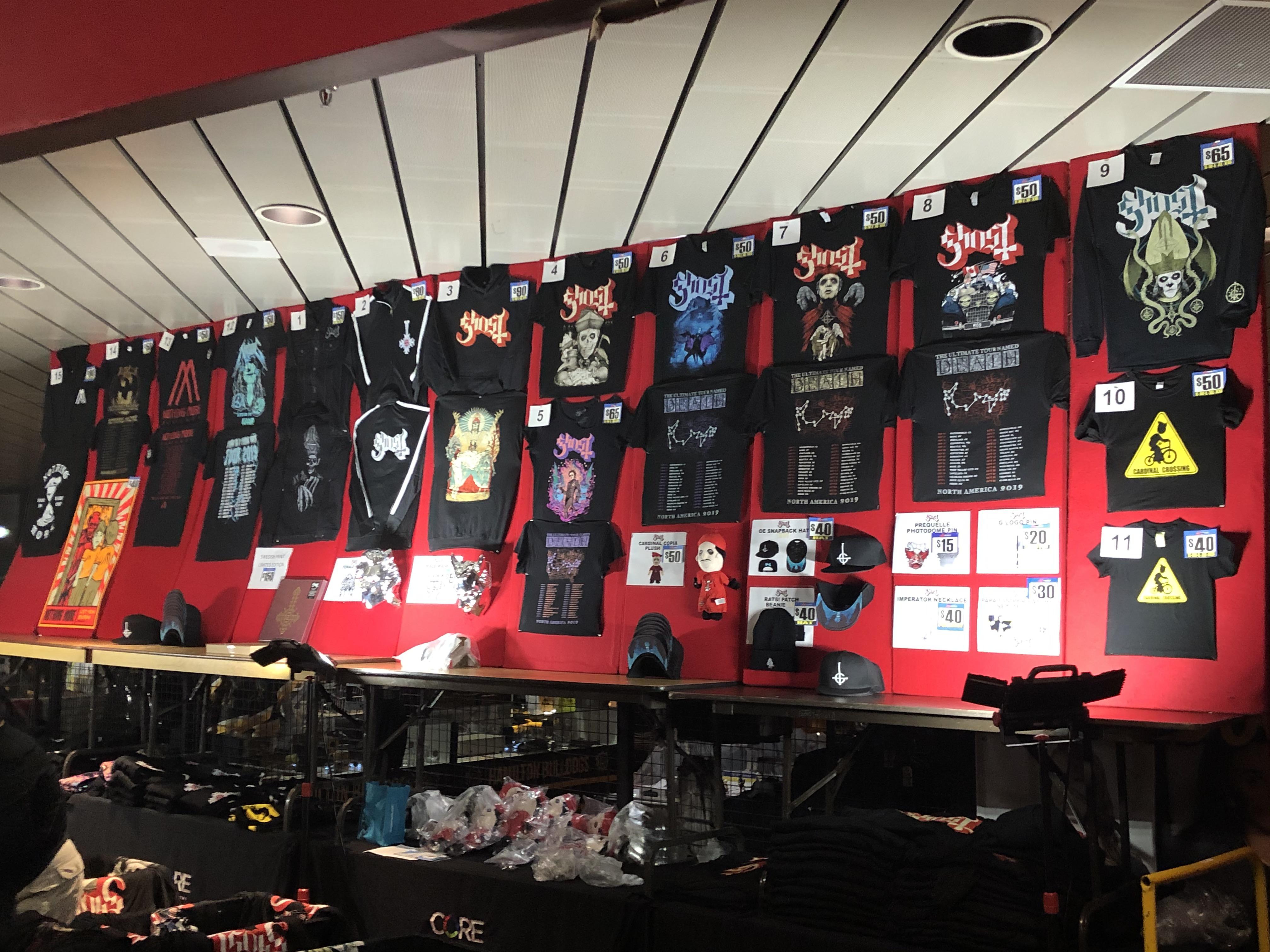Merch booth from Hamilton (Canadian prices) r/Ghostbc