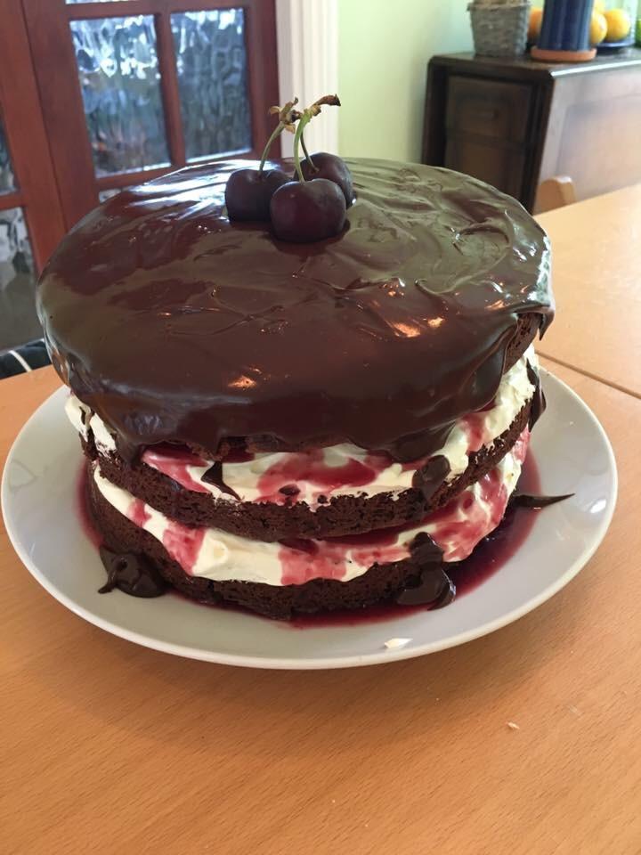 [Homemade] Gluten free Black Forest gateaux. food
