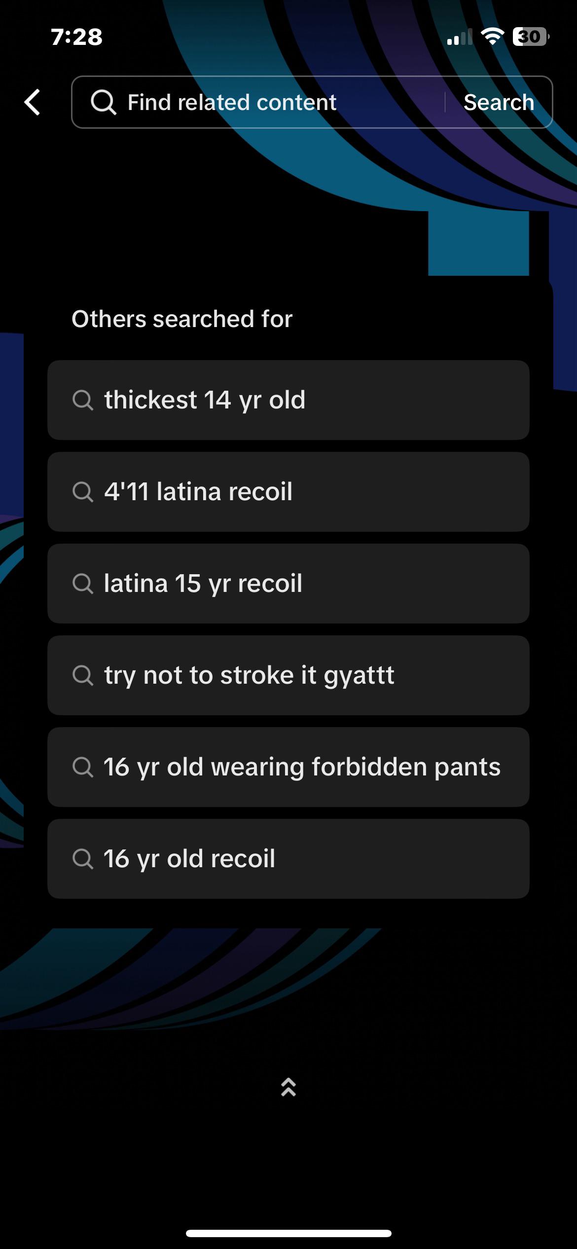 TikTok disturbing “Other Searched for” See r/TikTok