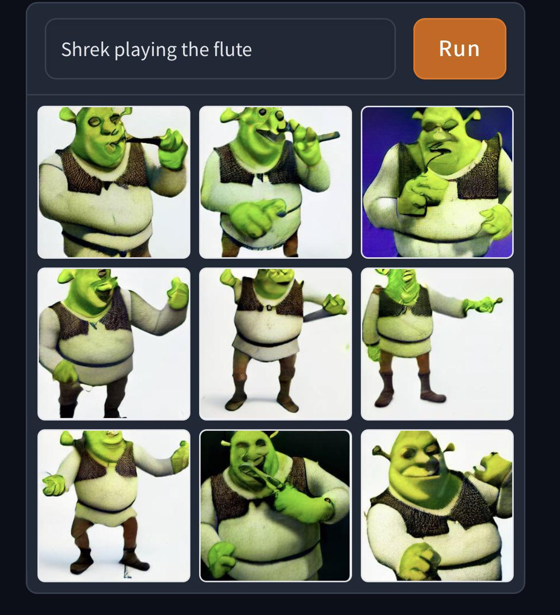 Shrek playing flute r/weirddalle