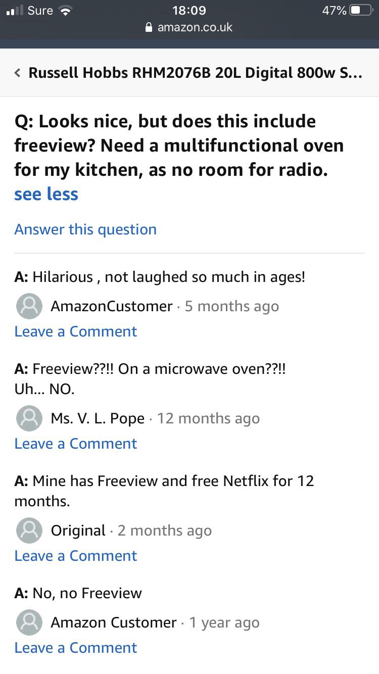 Just seen this question while browsing for microwaves on Amazon 😂 r