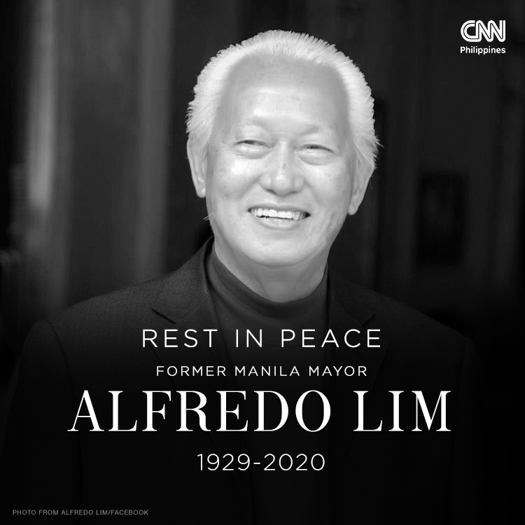 BREAKING Former Manila Mayor Alfredo Lim has passed away, his daughter