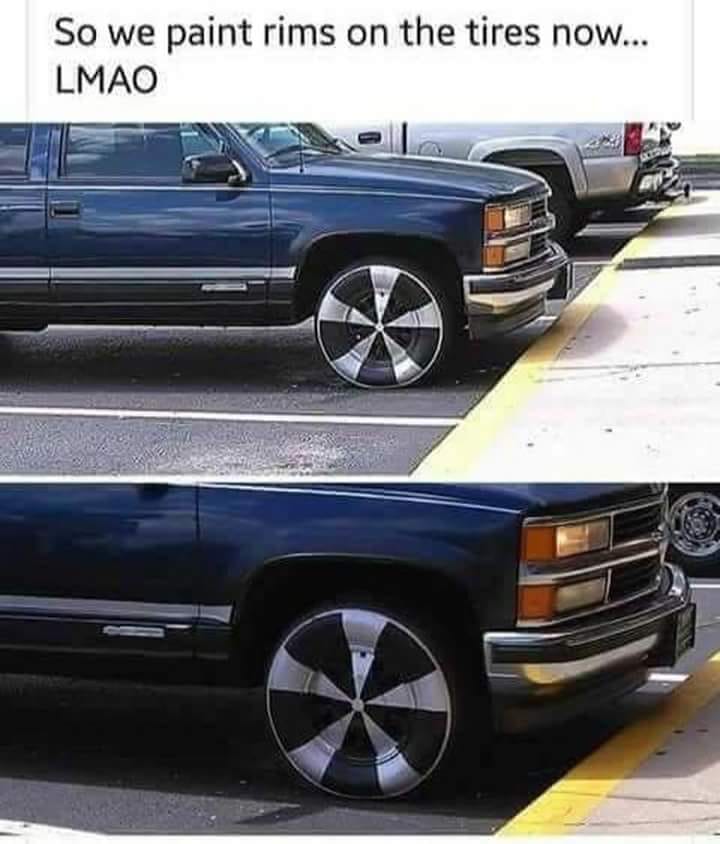 Painting rims on the tires. r/madlads