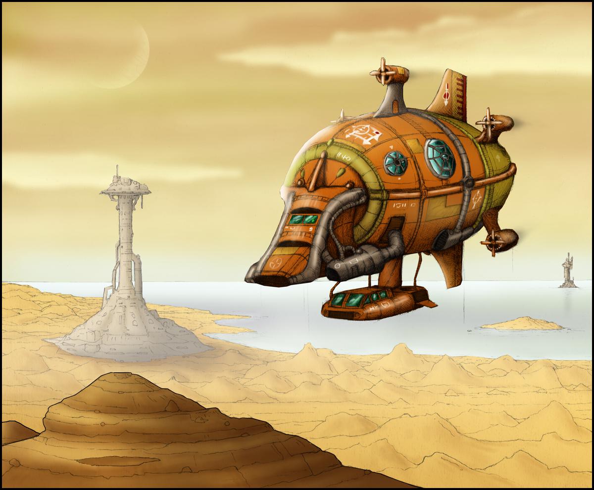 The salvage vessel "Storm Crow" lands on the Rusted Coast r/worldbuilding