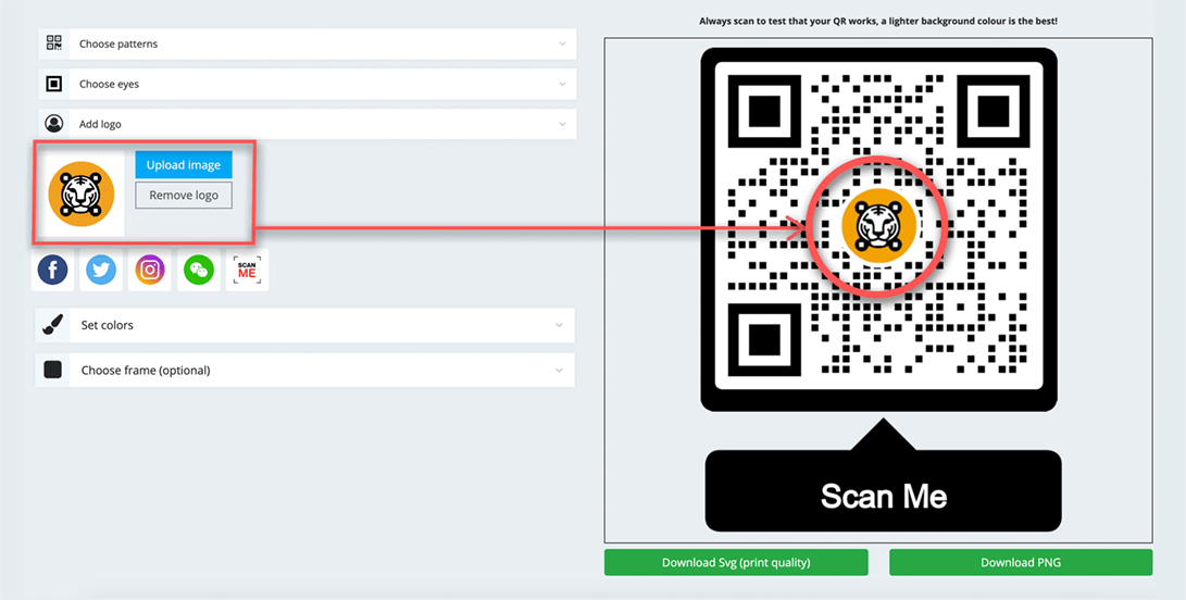 Customizable QR code generator with logo! qrcodegenerator