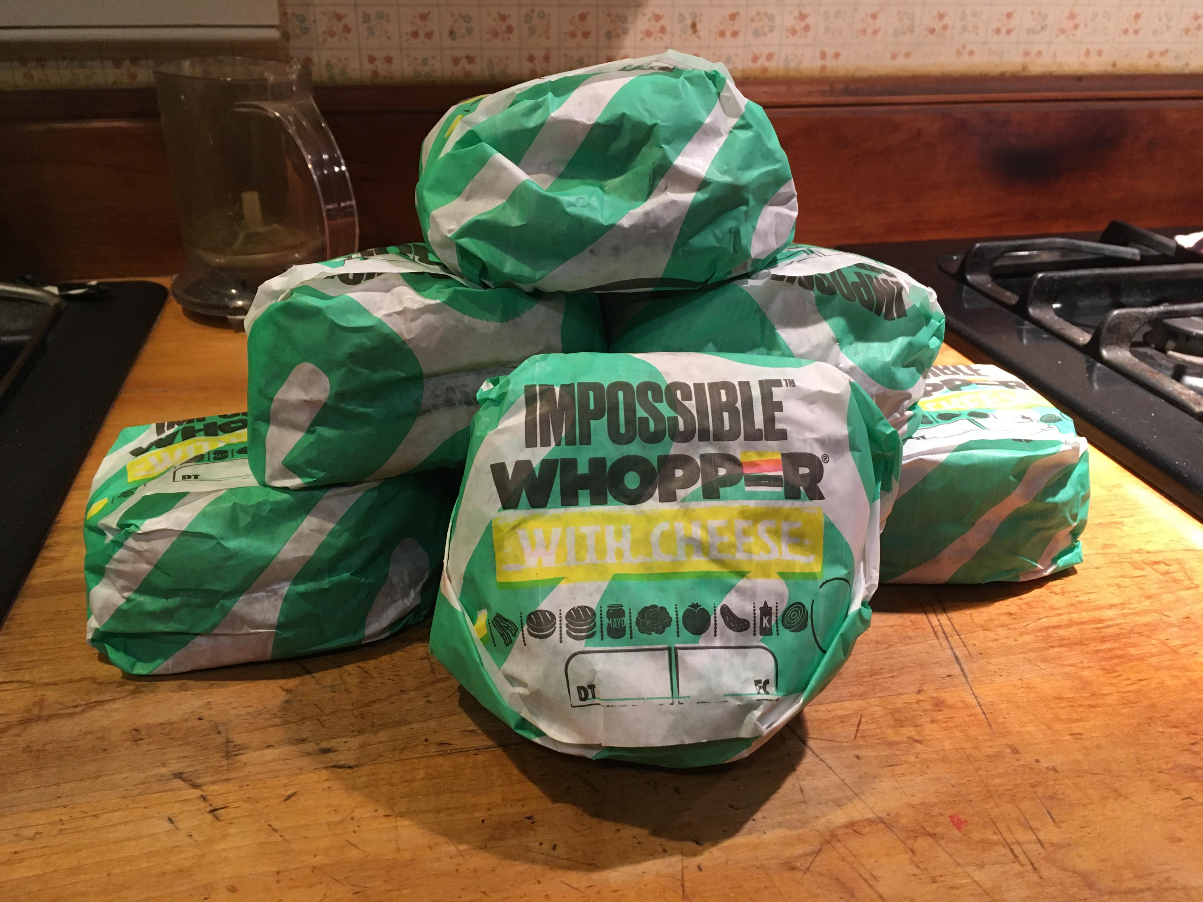 Two for 6 deal on the Impossible Whopper. ShittyVeganFoodPorn