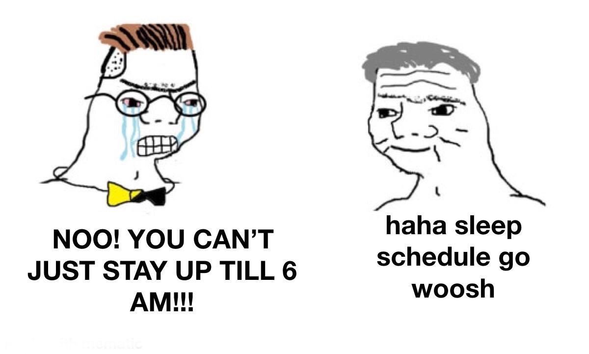 My sleep schedule is non existent r/memes
