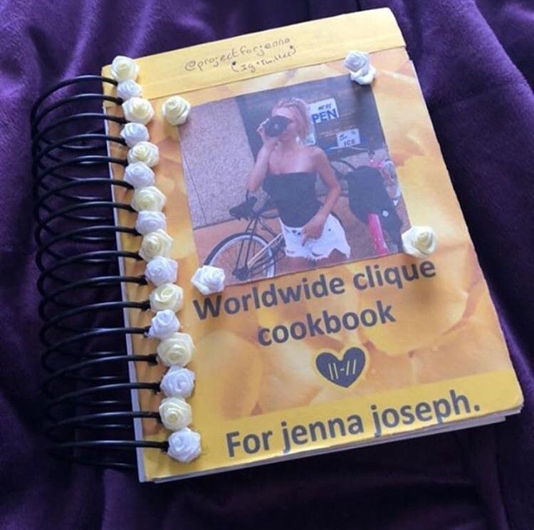 A while ago me and a few people made a recipe book for Jenna with