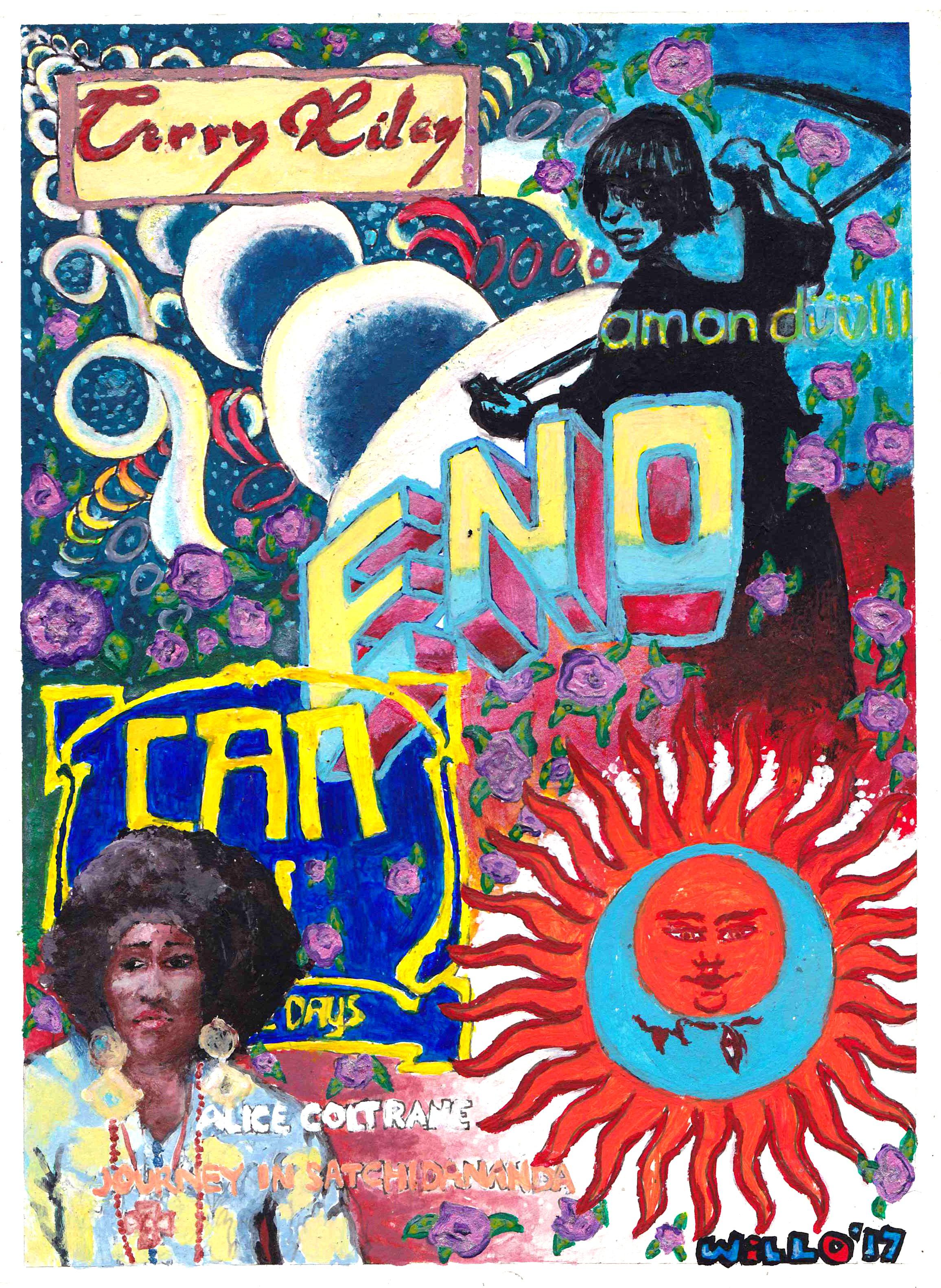 Acrylic painting Album cover collage Larks Tounges in Aspic