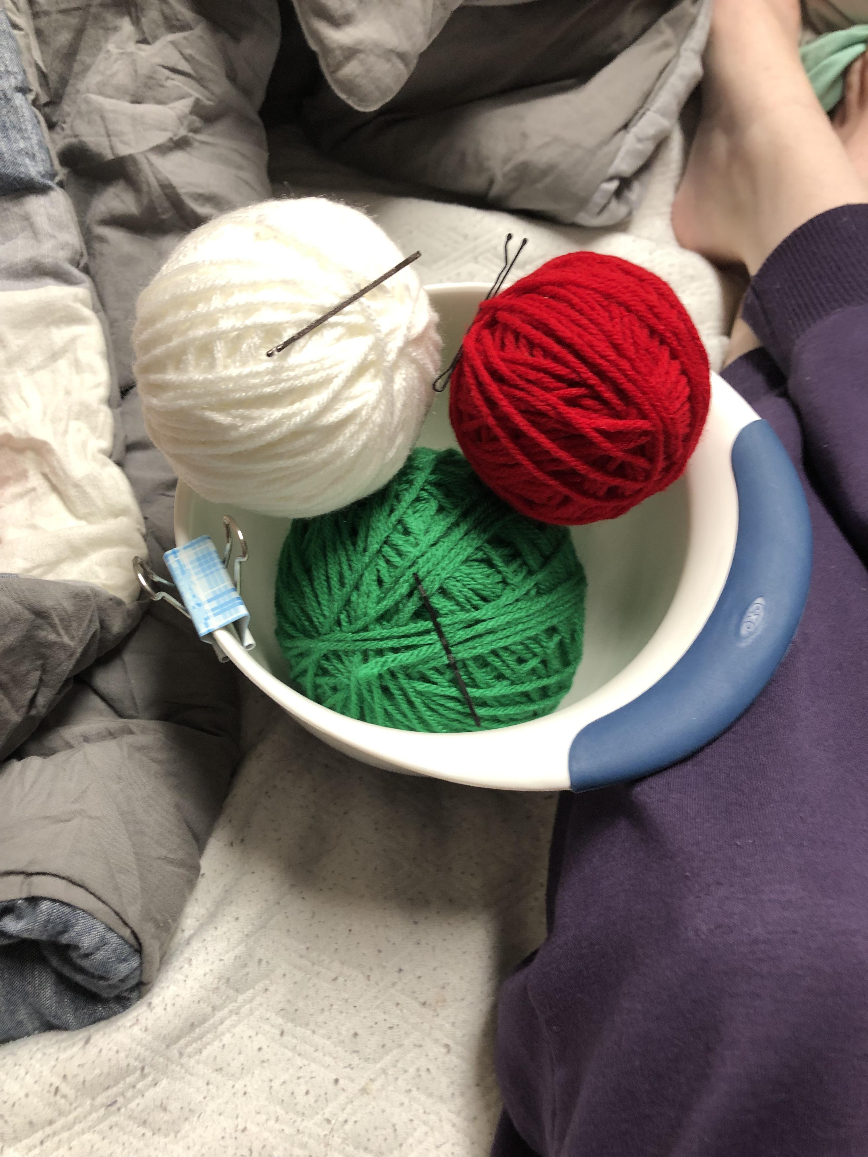 Learned how to roll yarn into balls. Definitely makes it easier. Lol