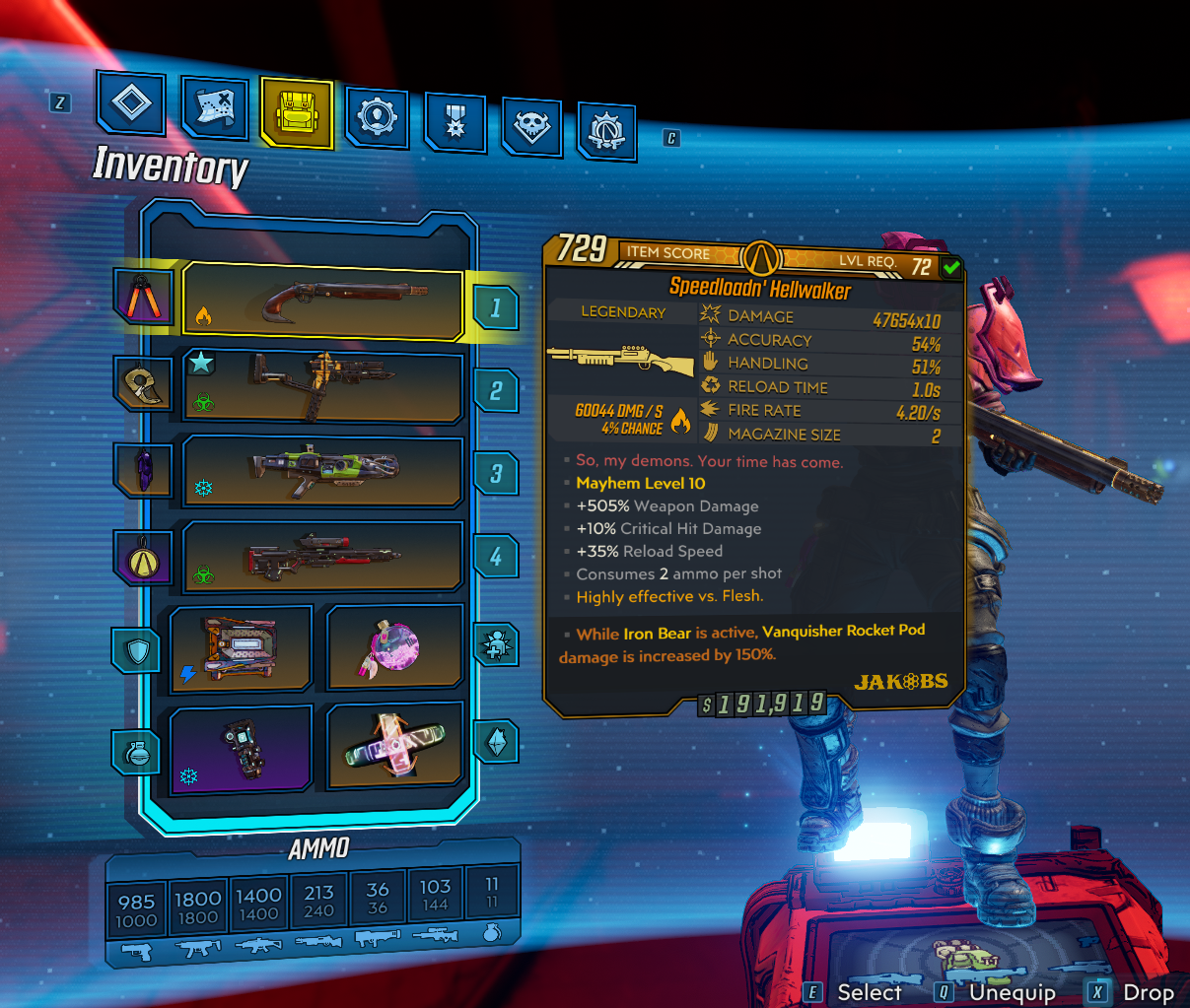 Just got a max dmg Hellwalker, how do I build Moze to best use this