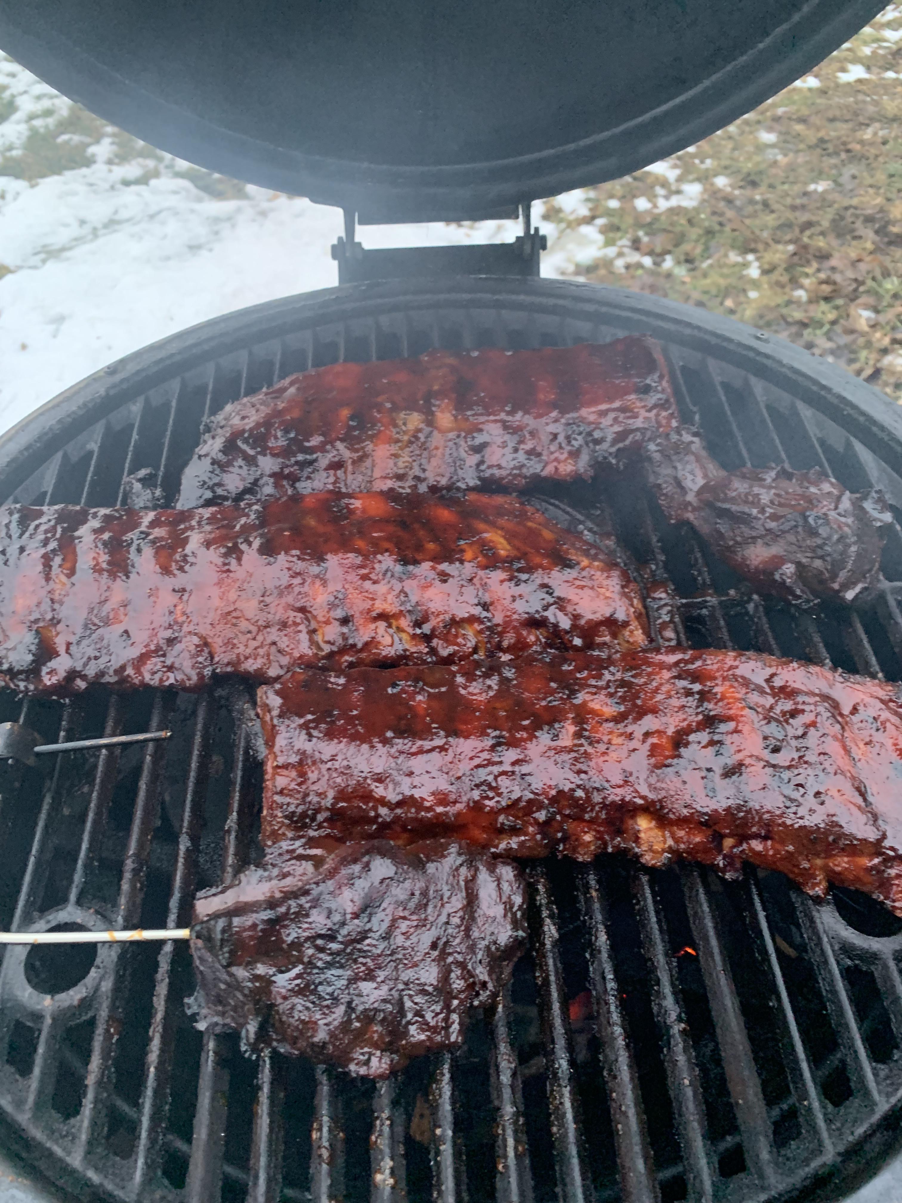 Pork ribs and deer tenderloin r/BBQ