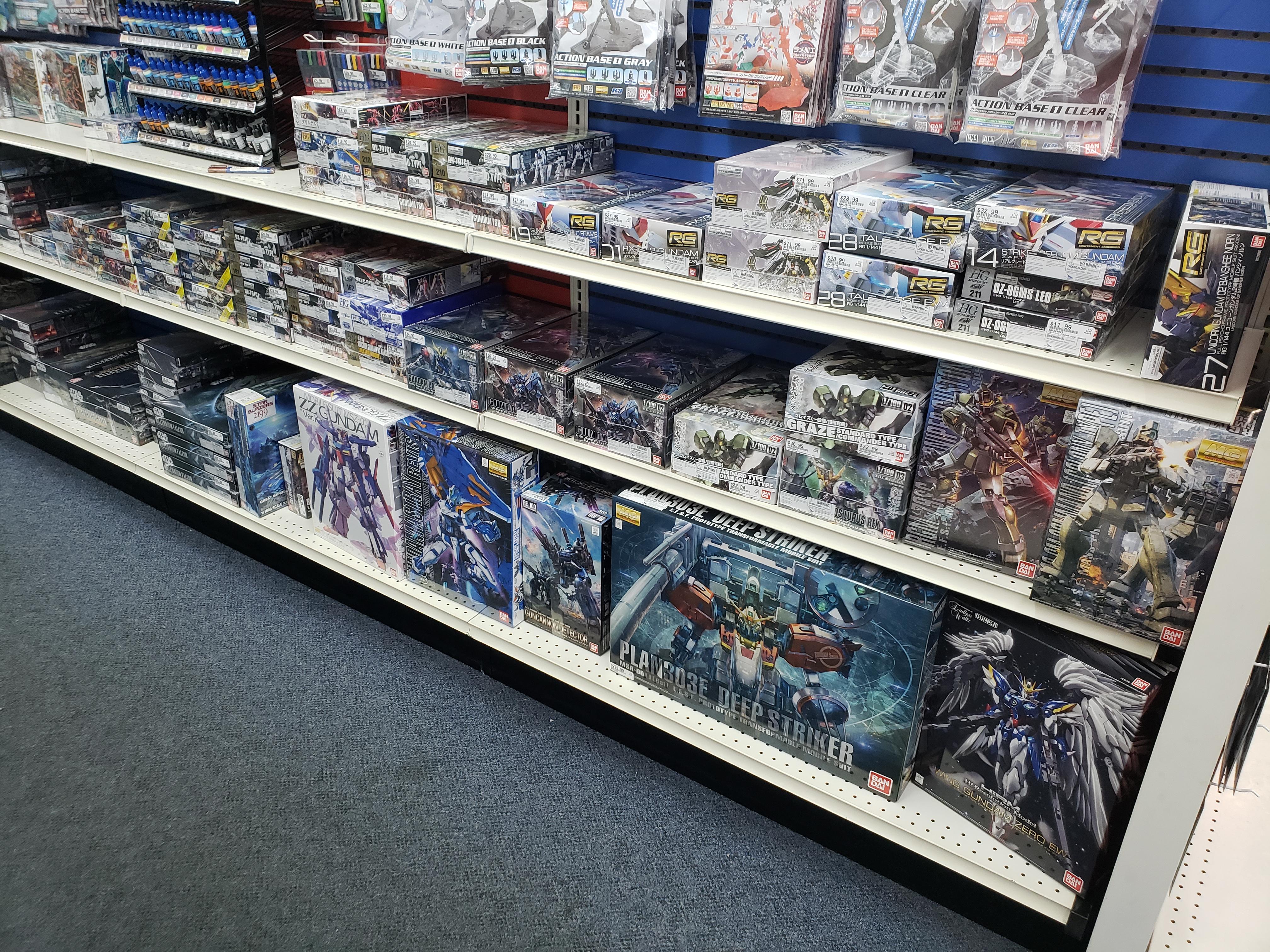 A photo of my local Hobby Towns gunpla selection. It's not much but it