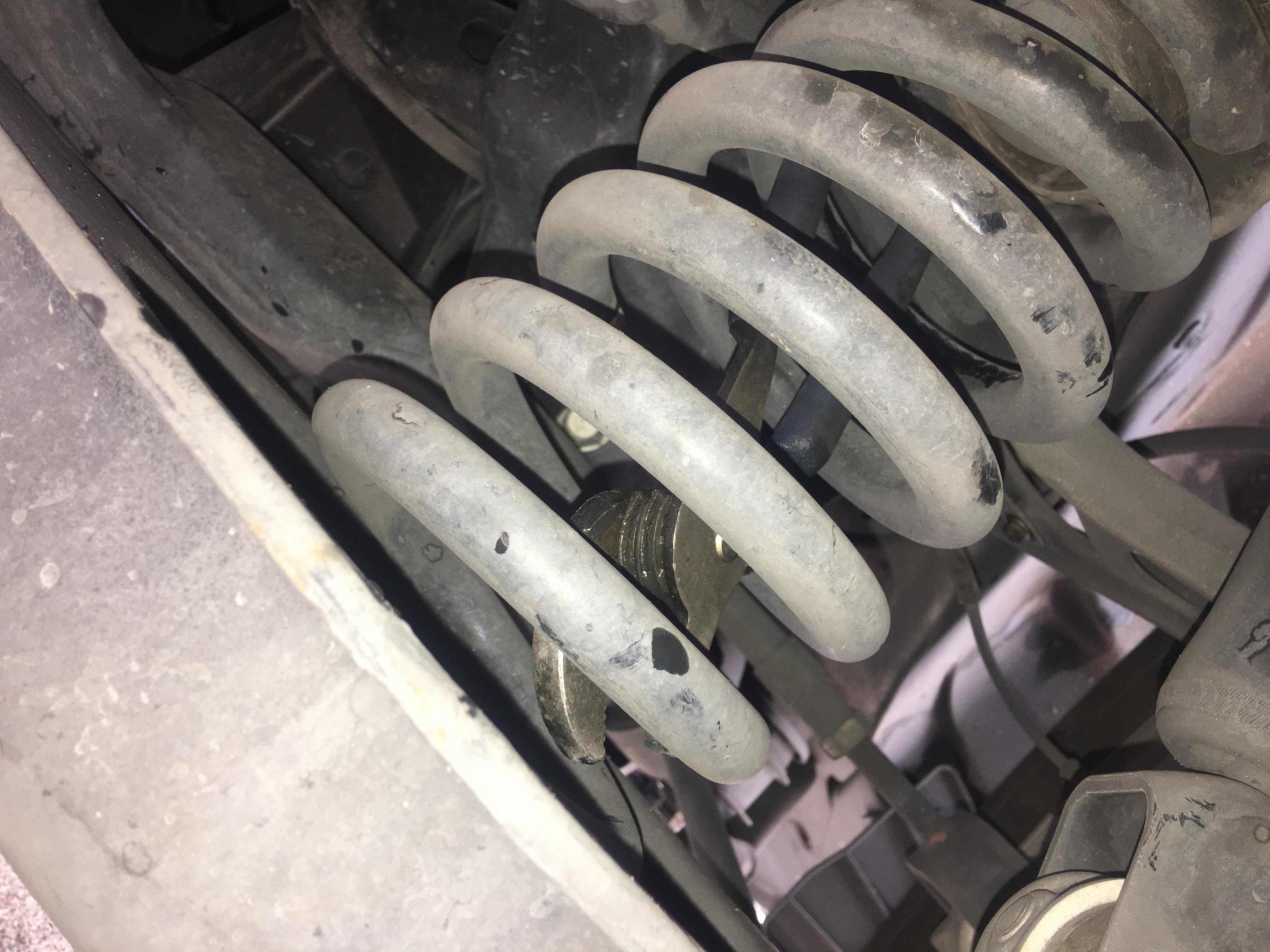 C/S hears a clunk when going over bumps. Just had rear brakes done by