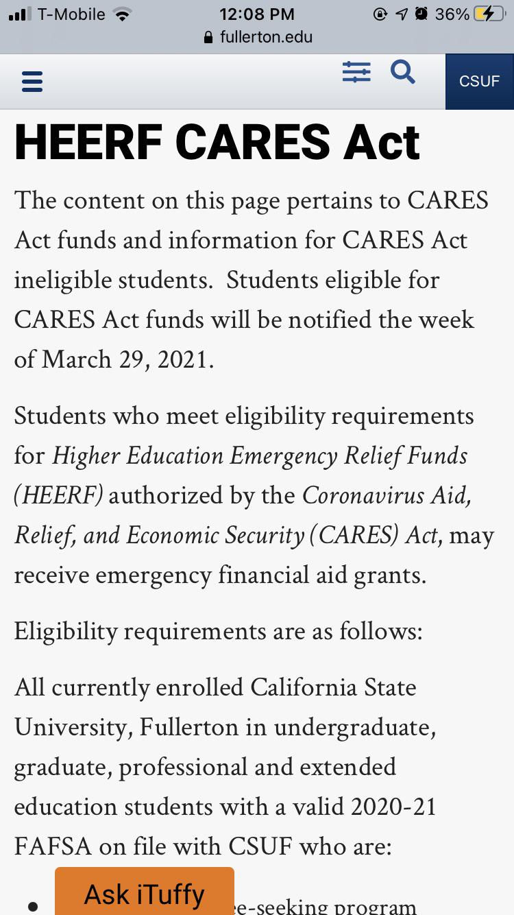 Cares Act Grant For Students 2021 Application / Lindenwood Waiting To