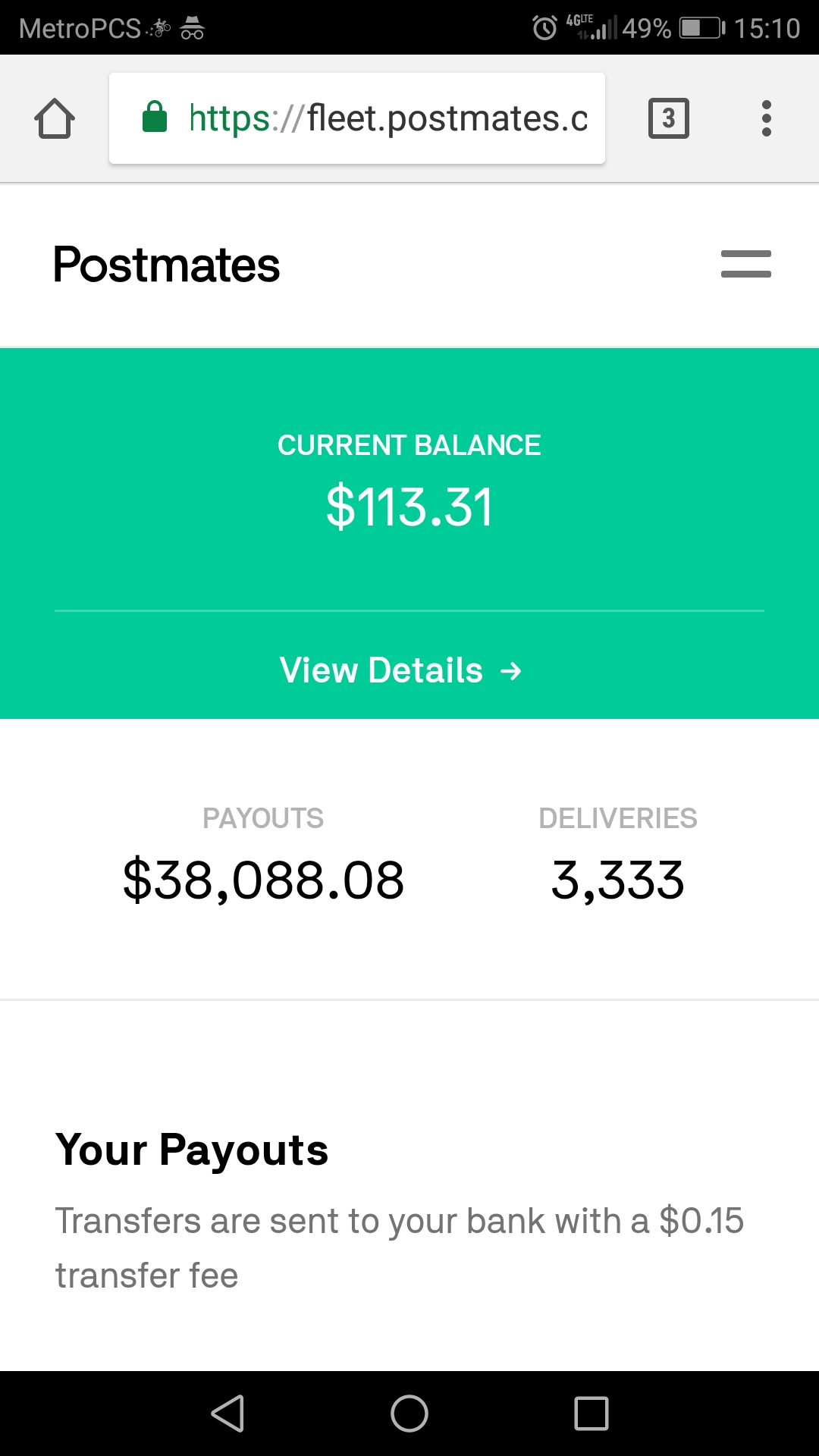 My payout screen only has the numbers 0, 1, 3 and 8 ) r/postmates