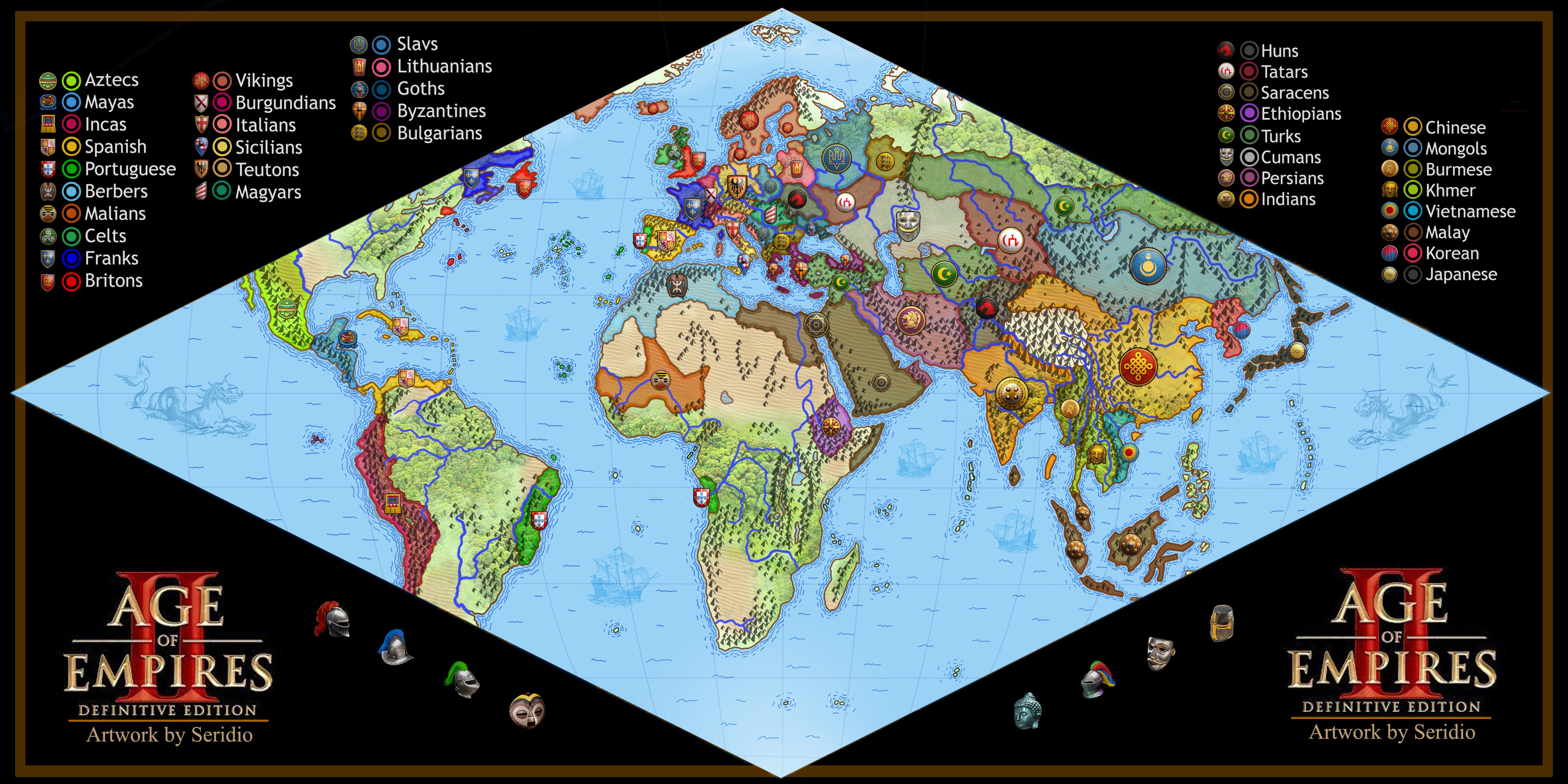 Aoe2 Real World China Map UPDATED! & COMPLETE? HUGE World map with all AoE2 civs until the last