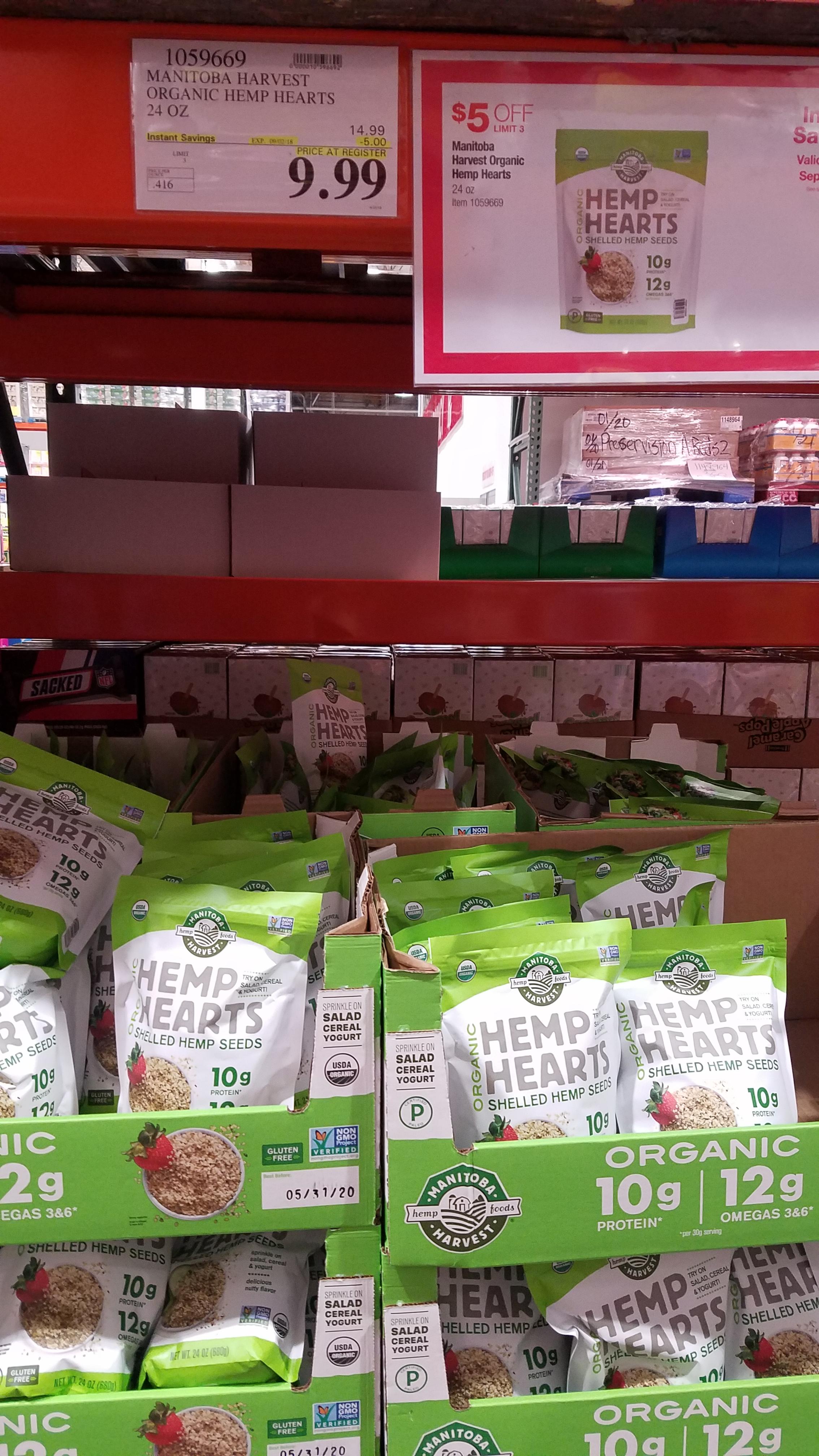 5 OFF at Costco Organic shelled hemp seeds (Manitoba Harvest) r/Costco