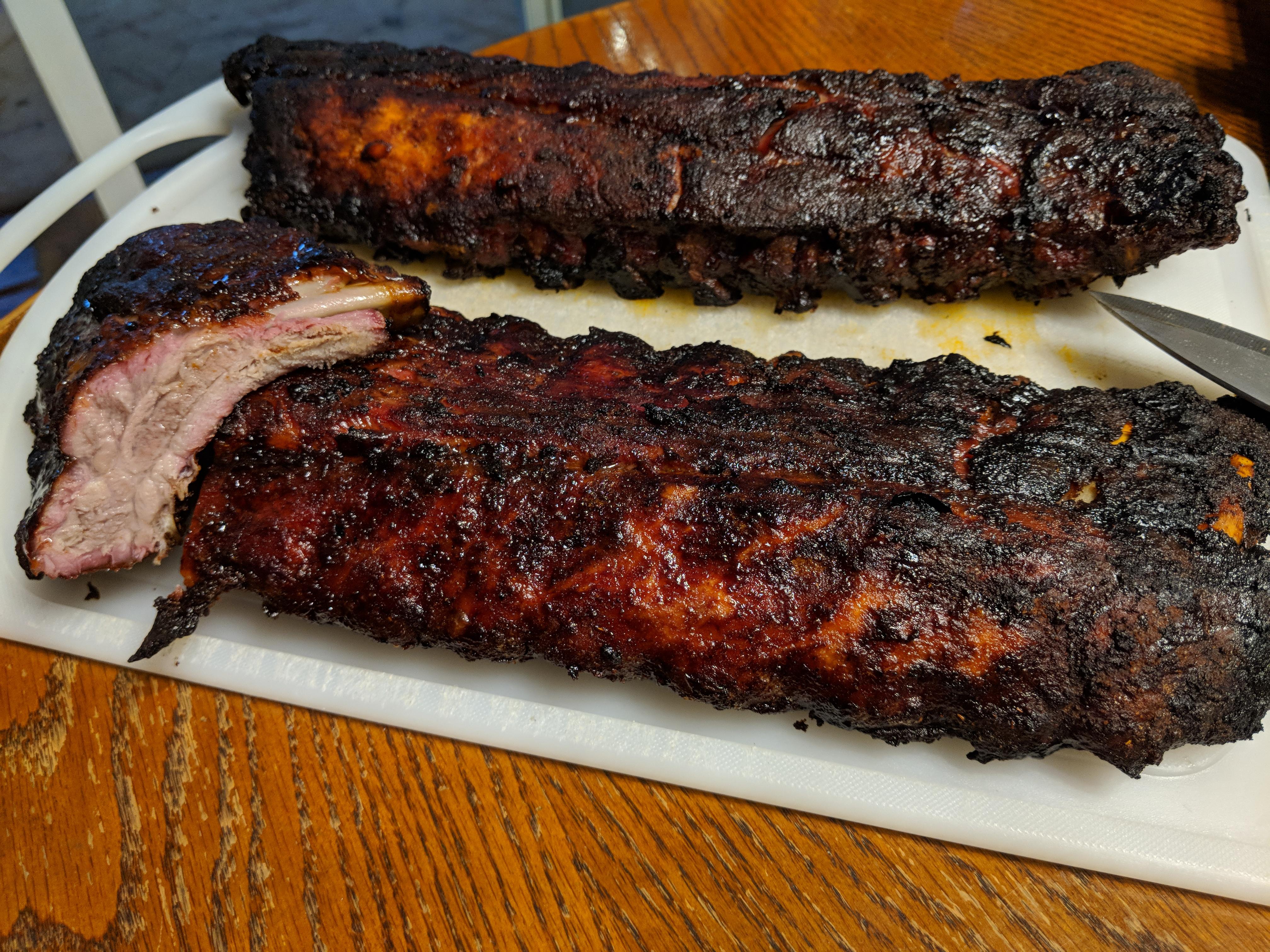 [Homemade] Hickorysmoked baby back ribs food