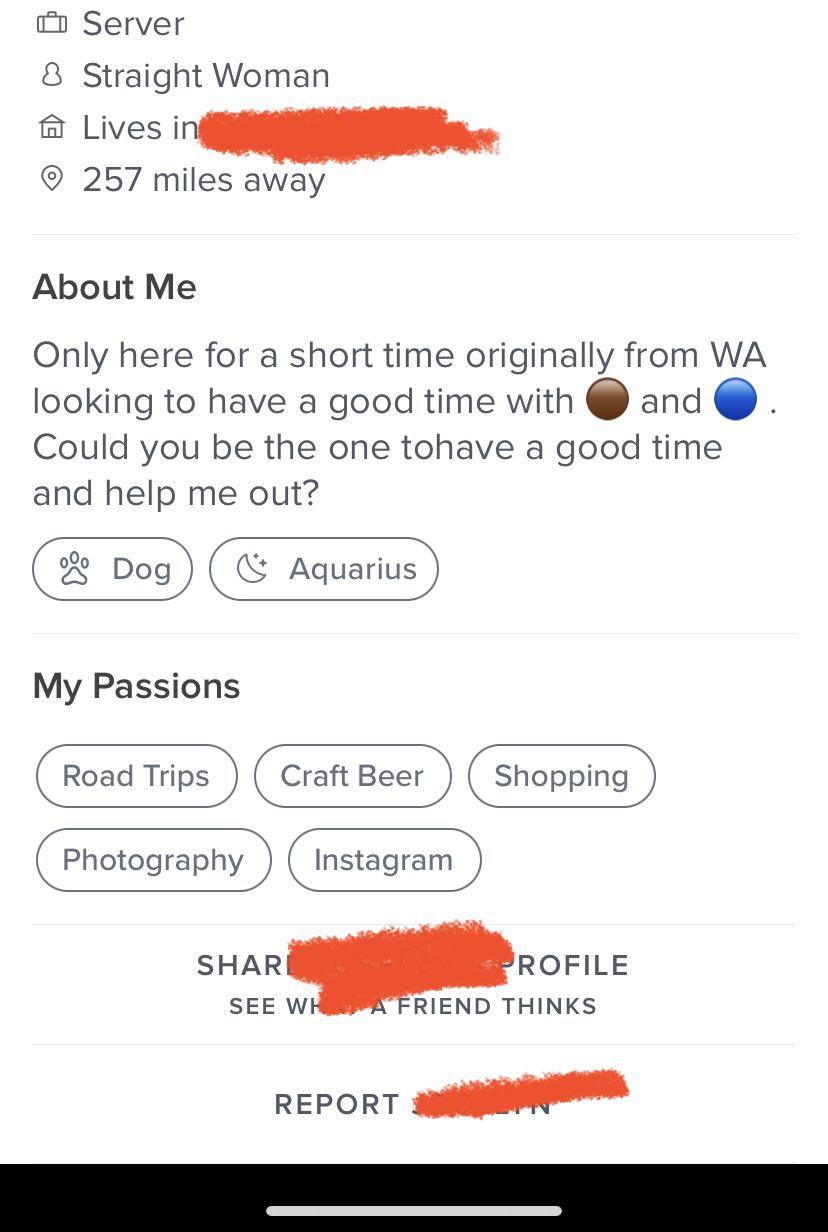 Brown and blue?? What does this mean when they want a good time with brown and blue? r/Tinder