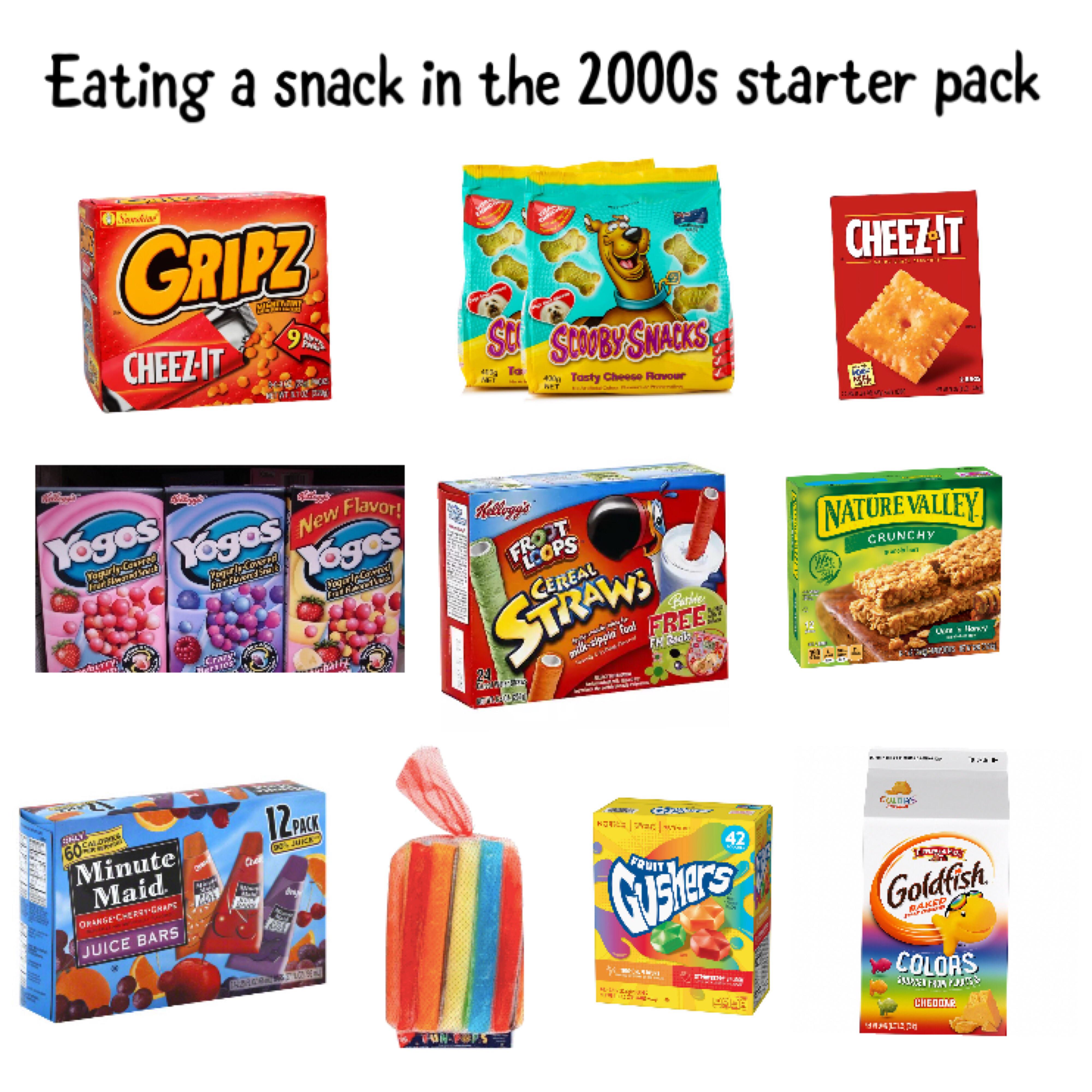 Eating a snack in the 2000s starter pack r/starterpacks