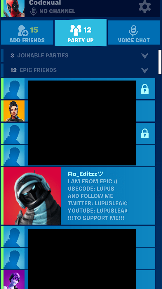 Custom Messages on Friends List FORTnITE