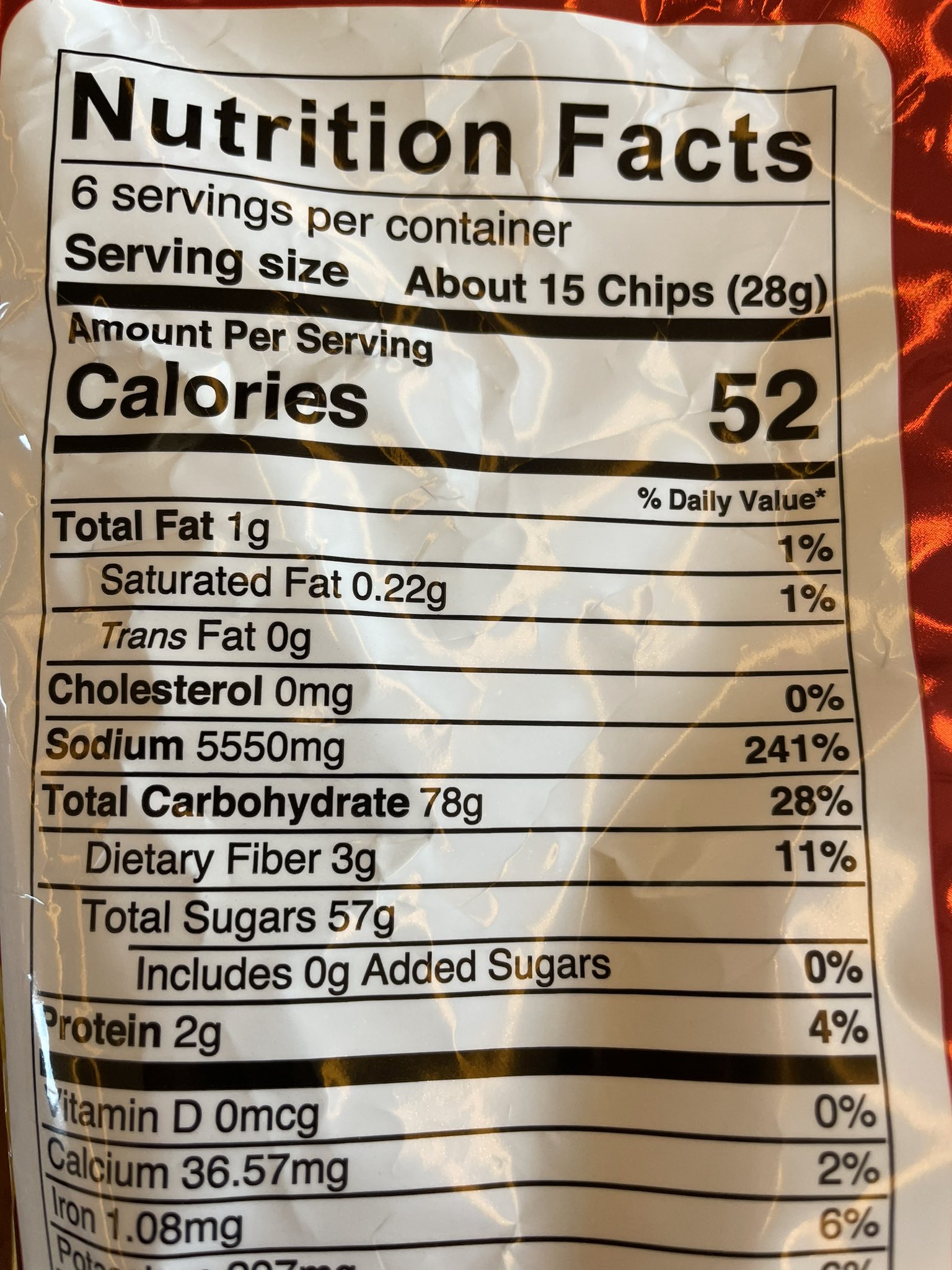 the nutrition facts of this chips is... r/Philippines