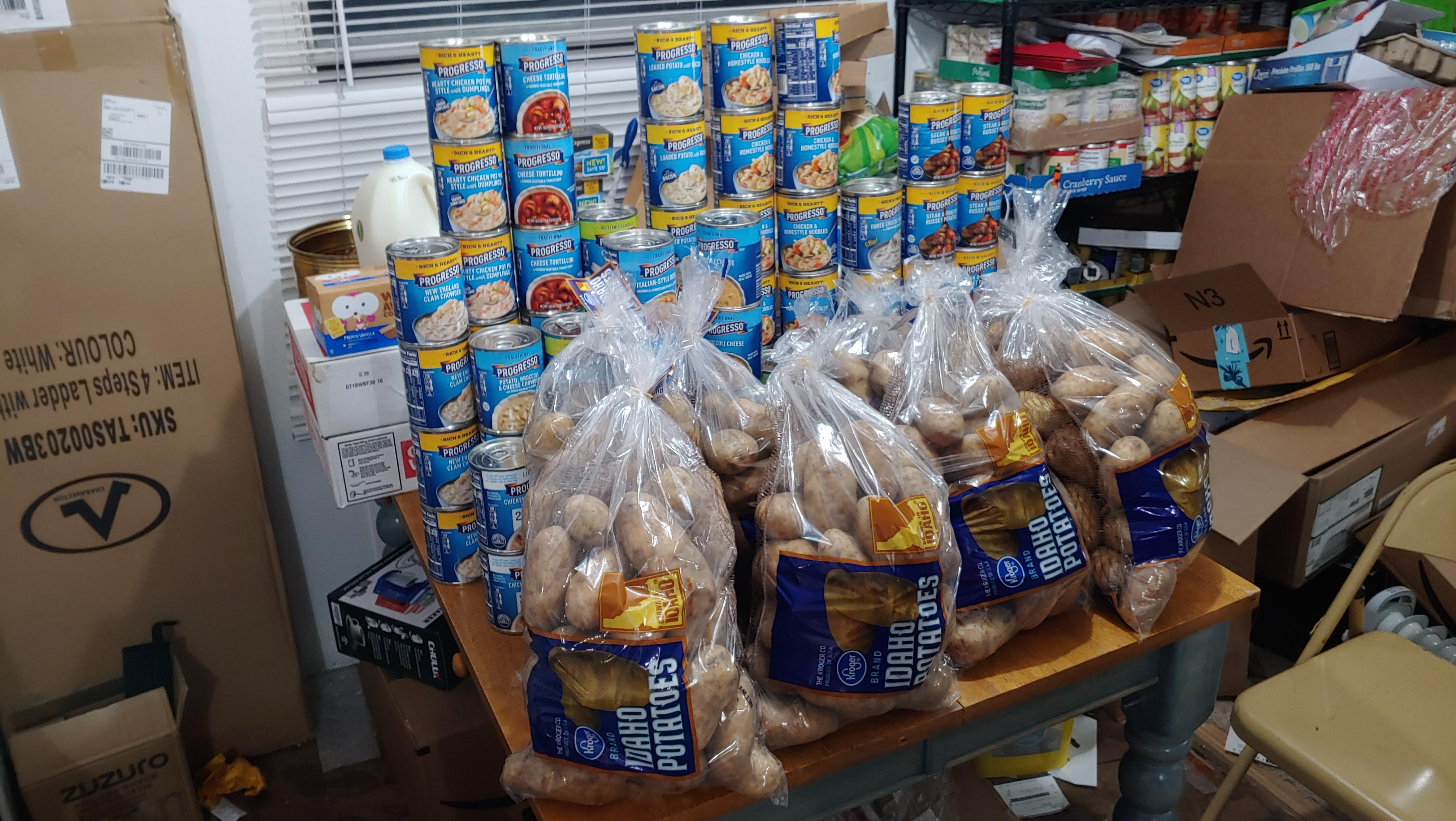 80 pounds of potato's for less than 8 (99c per 10 pounds bag) r