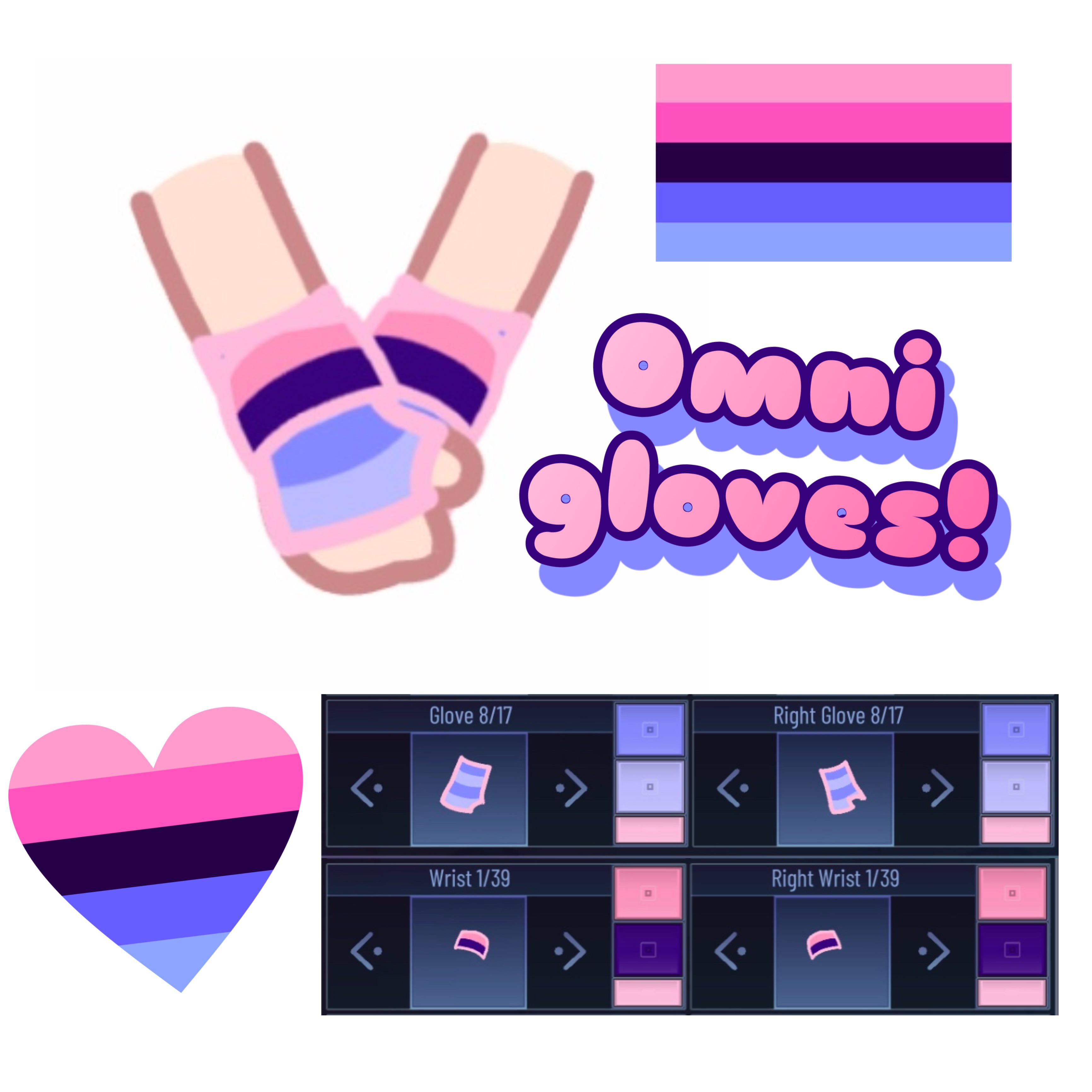 People were doing it, so I made Omnisexual gloves!💖💜🖤💙