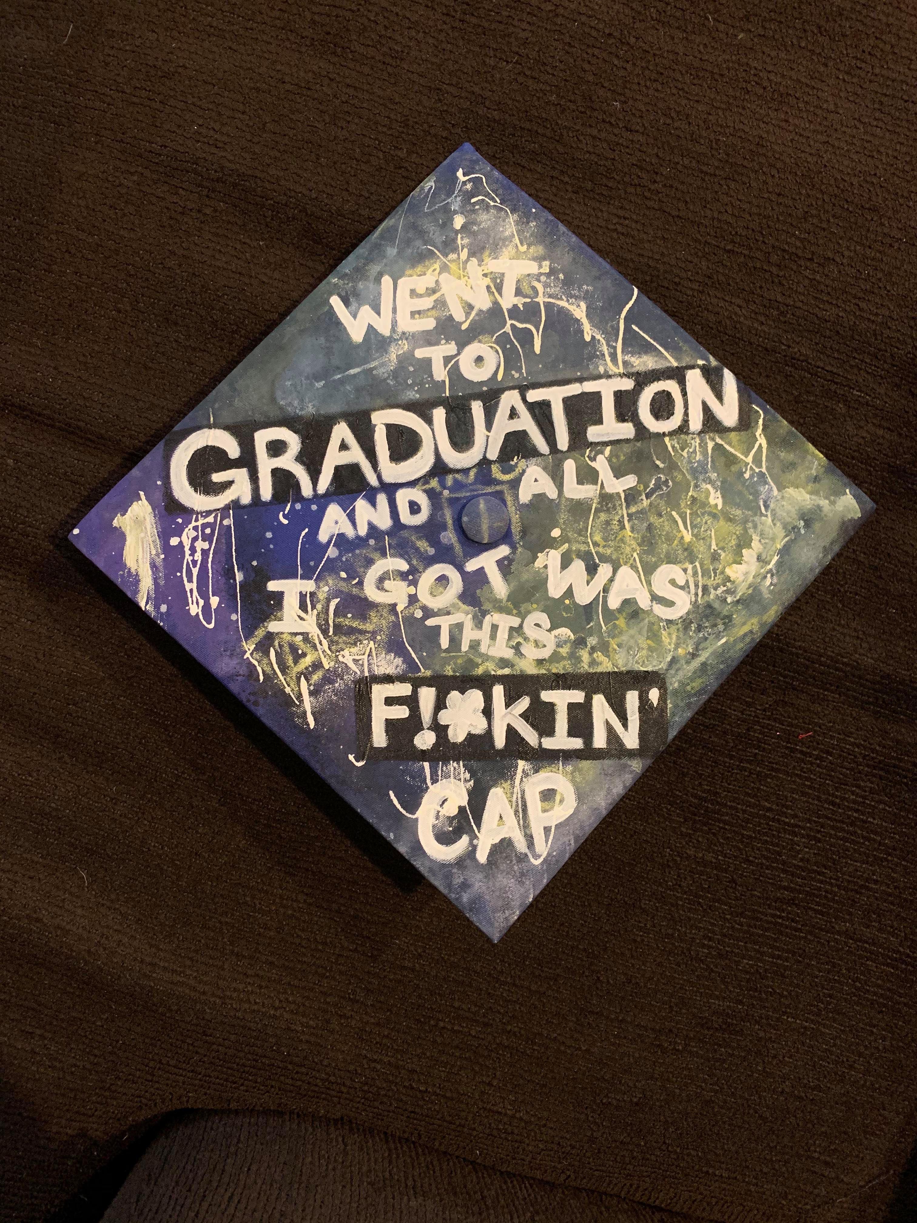 So this is the final product of my graduation cap...not bad for being