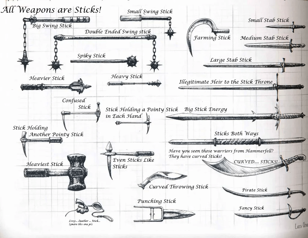 Remember All Weapons are Sticks dndmemes