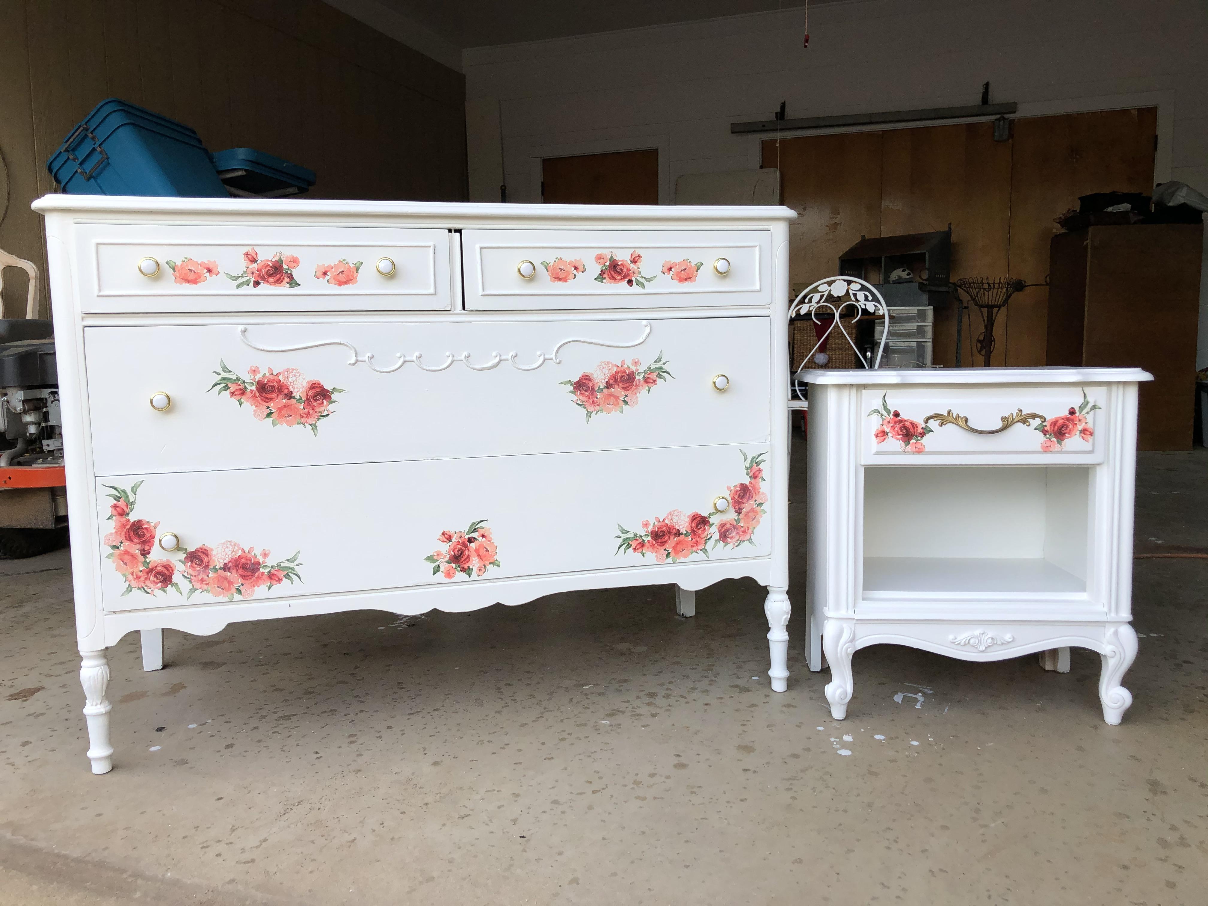 I got this dresser and nightstand at 2 separate garage sales. Both
