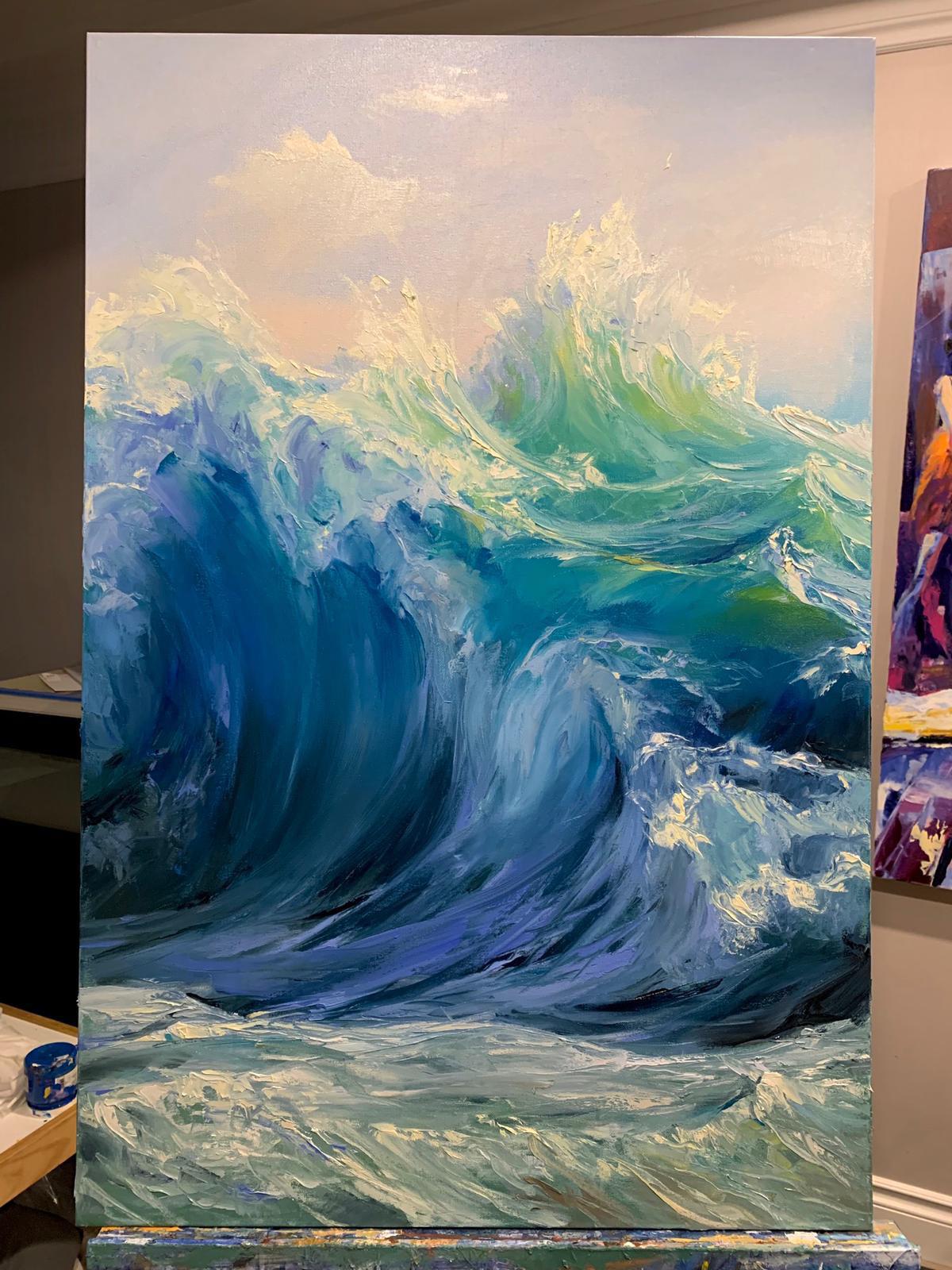 Trying out Oil paints and here’s my Seascape practice r/pics